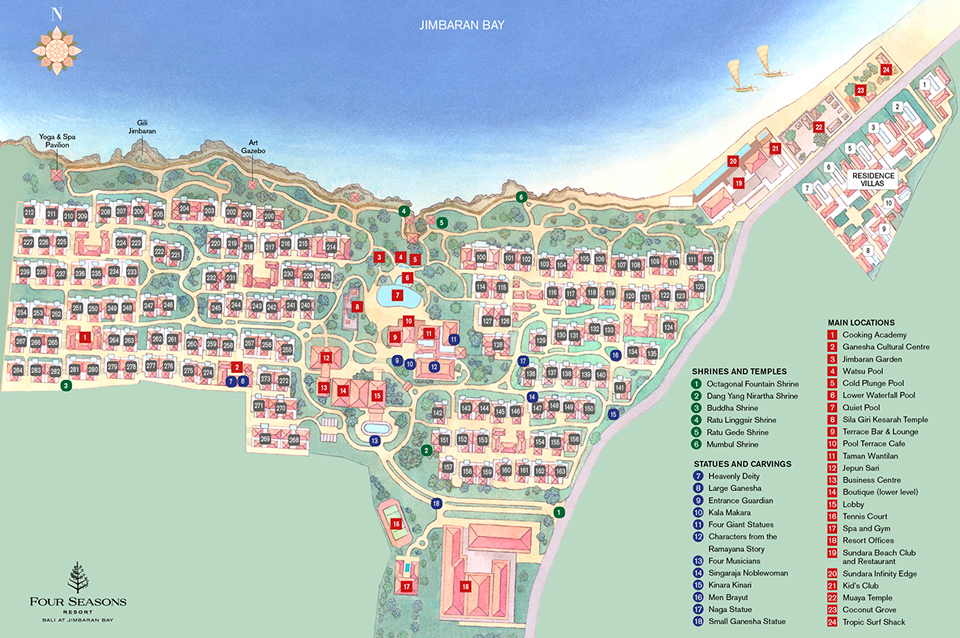 Bali at Jimbaran Bay Resort Map | Four Seasons Resort Bali ...
