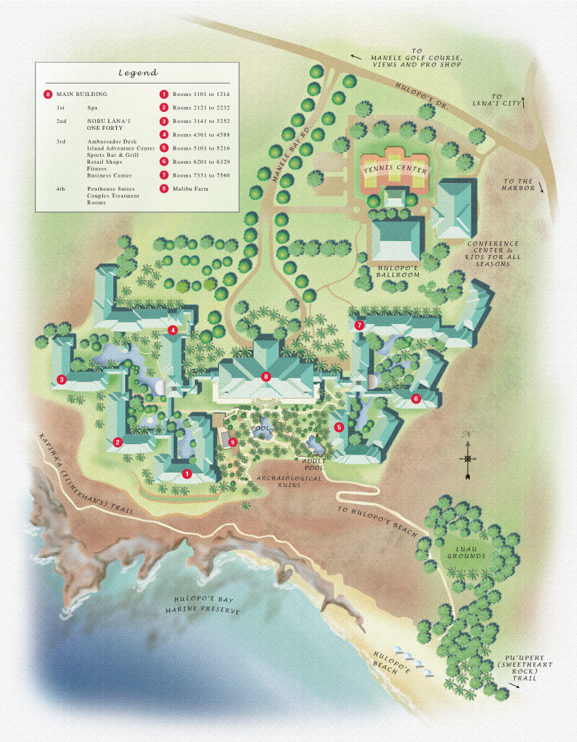 Lanai Resort Map Four Seasons Resort Lanai