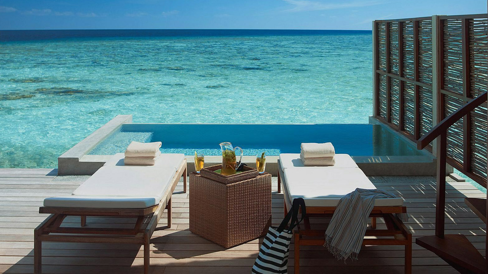 Oceanside Resort Pool at Four Seasons Maldives at Landaa Giraavaru