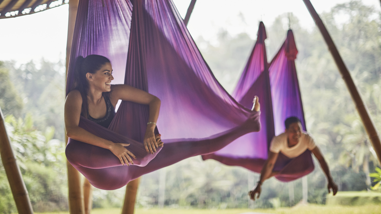 Bali Resorts AntiGravity Yoga at Four Seasons Jimbaran Bay & Sayan