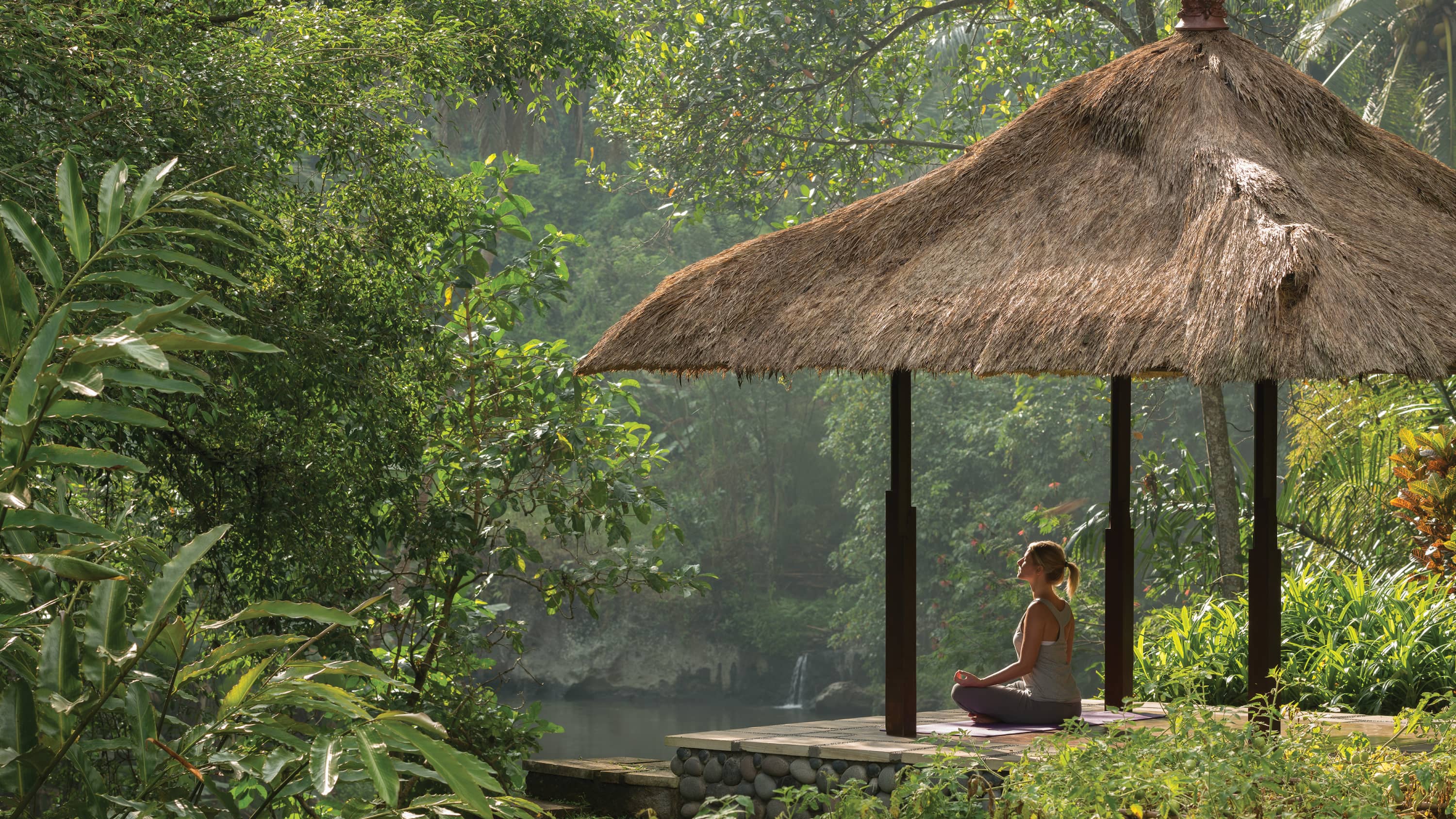 Women meditating in Bali 