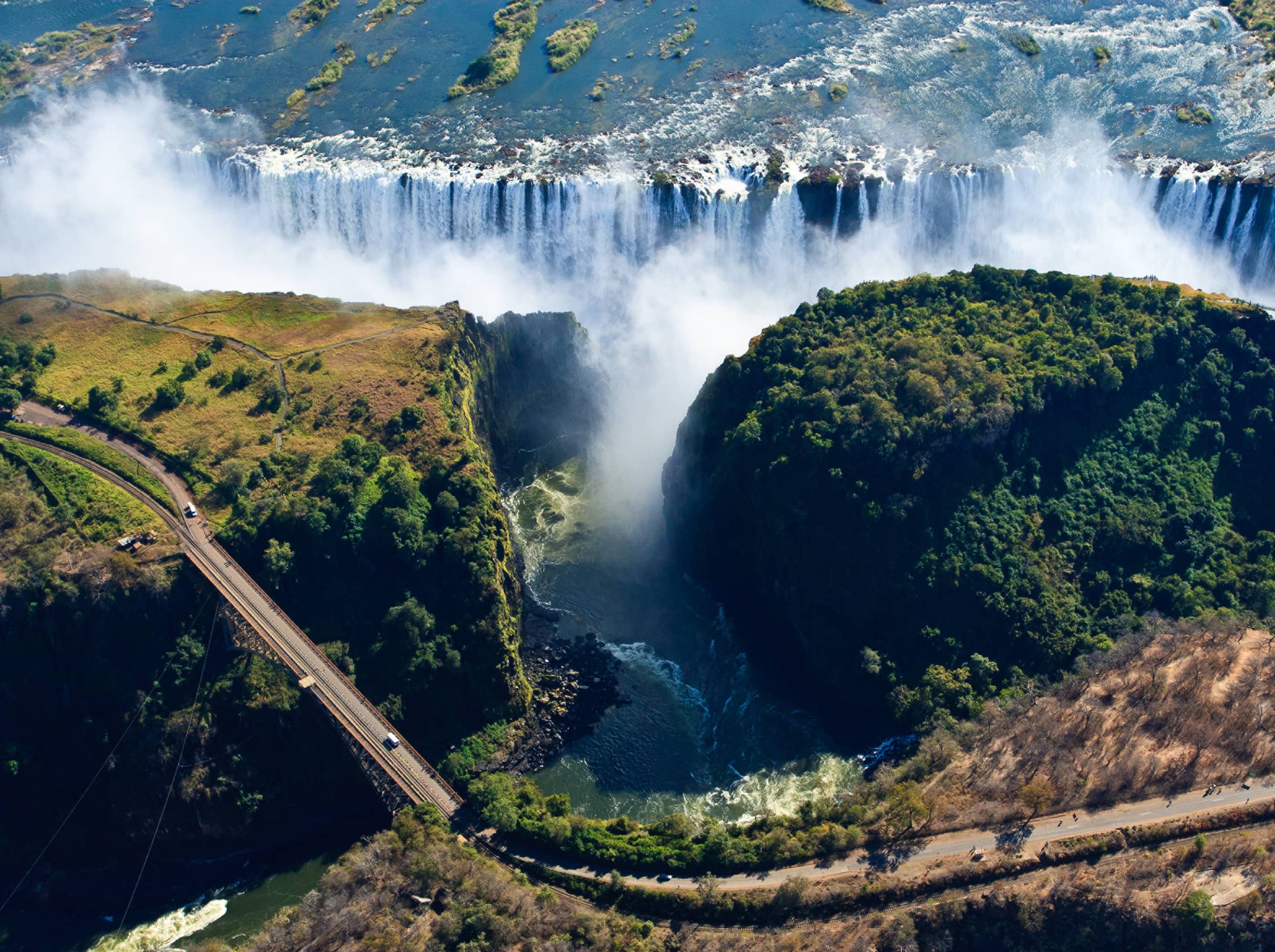  Marvel at Victoria Falls, a natural wonder of the world.  