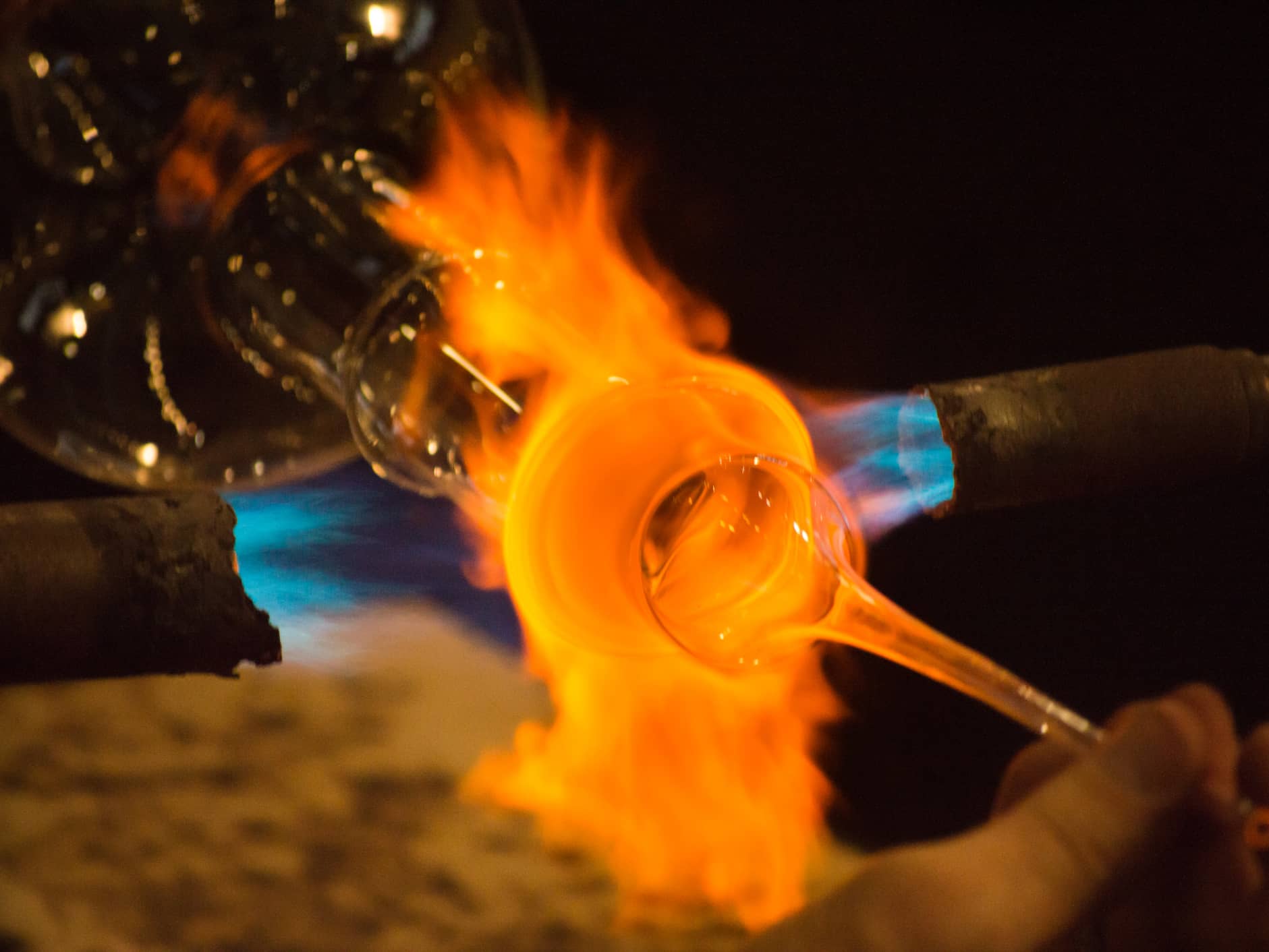 A glass artist's workshop. 