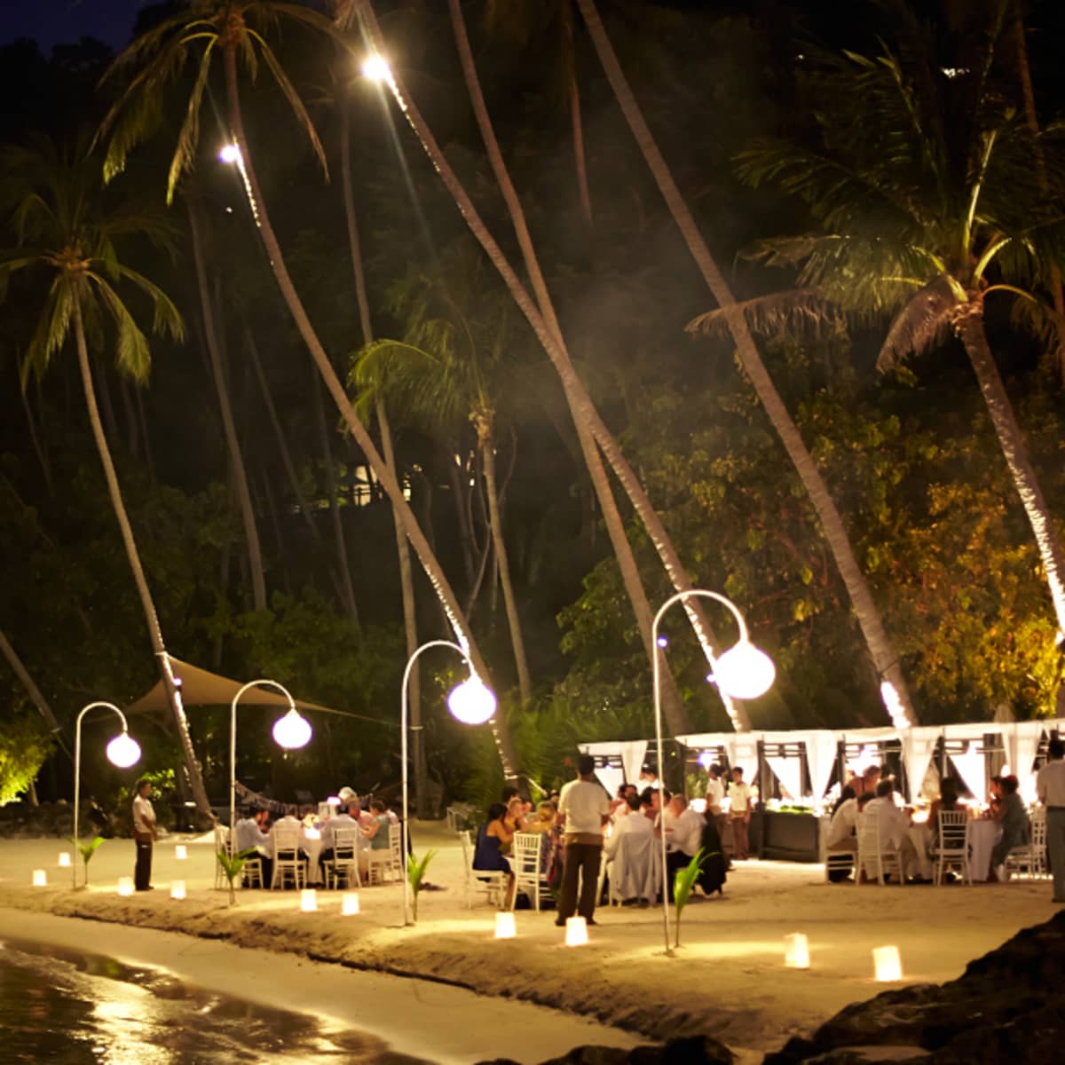Koh Samui Destination Wedding Four Seasons Resort White Lanterns Create A Dreamlike Ambience During The Beach Reception