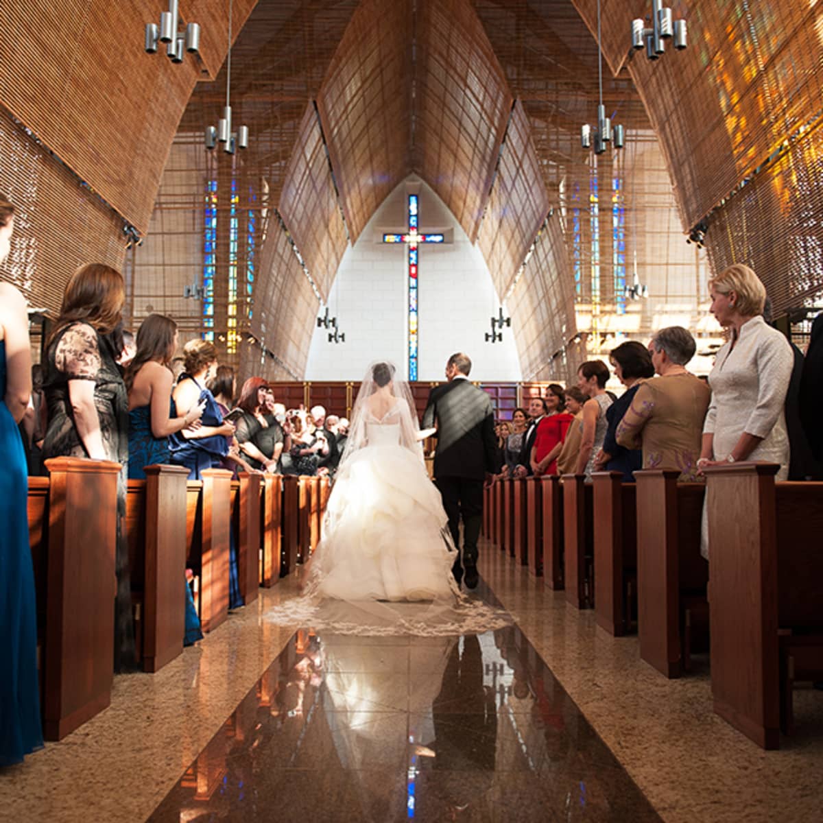 English Garden Wedding Miami Four Seasons Hotel Megan Is Accompanied To The Altar At Church Of Epiphany By Her Father