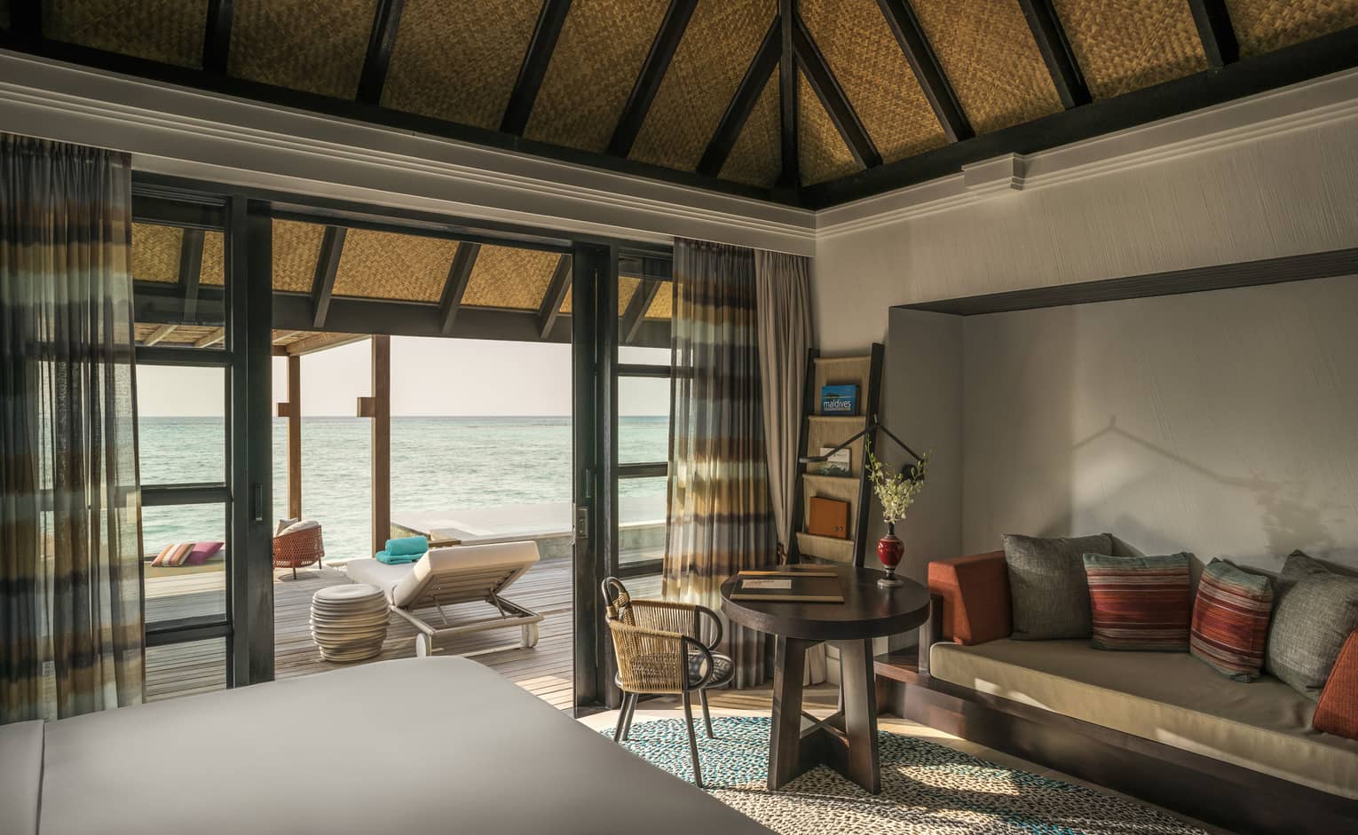 A view from inside a water suite