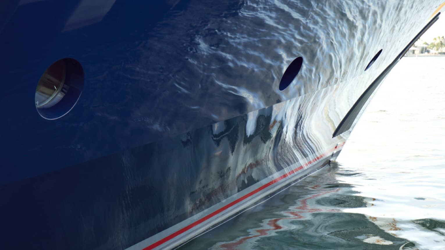 Close-up of yacht on the water