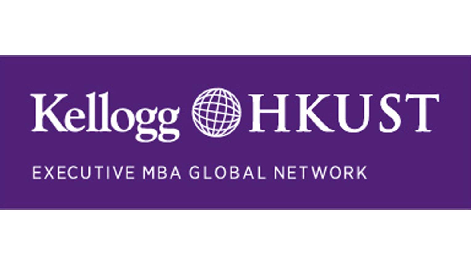Kellogg HKUST Executive MBA Global Network Logo on purple and white background
