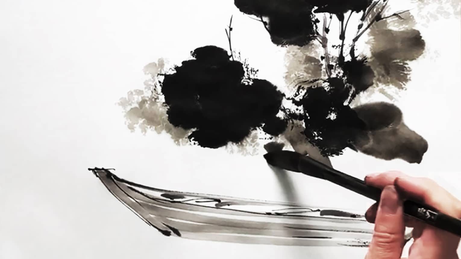 Suibokuga ink wash painting