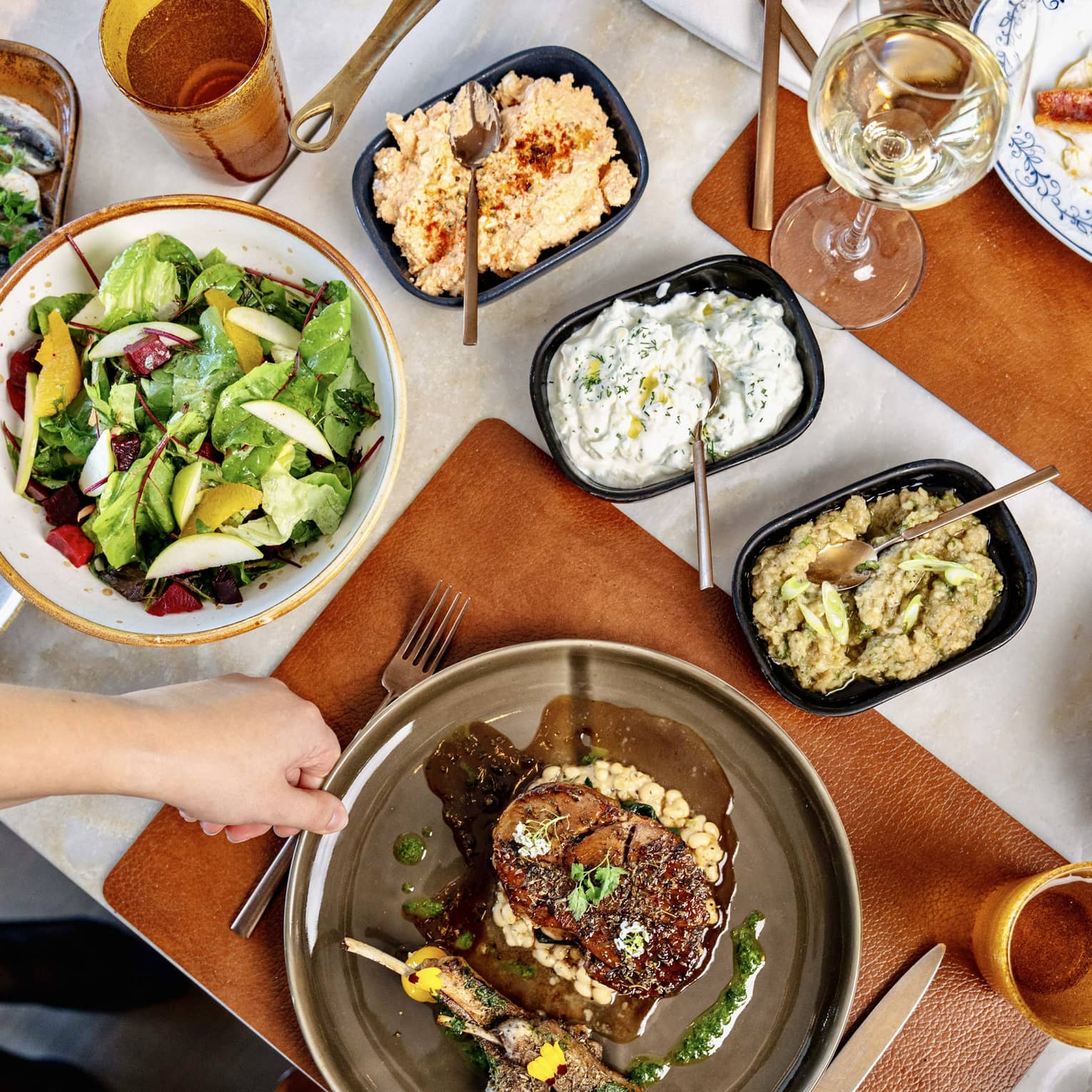 Lamb dish with sides
