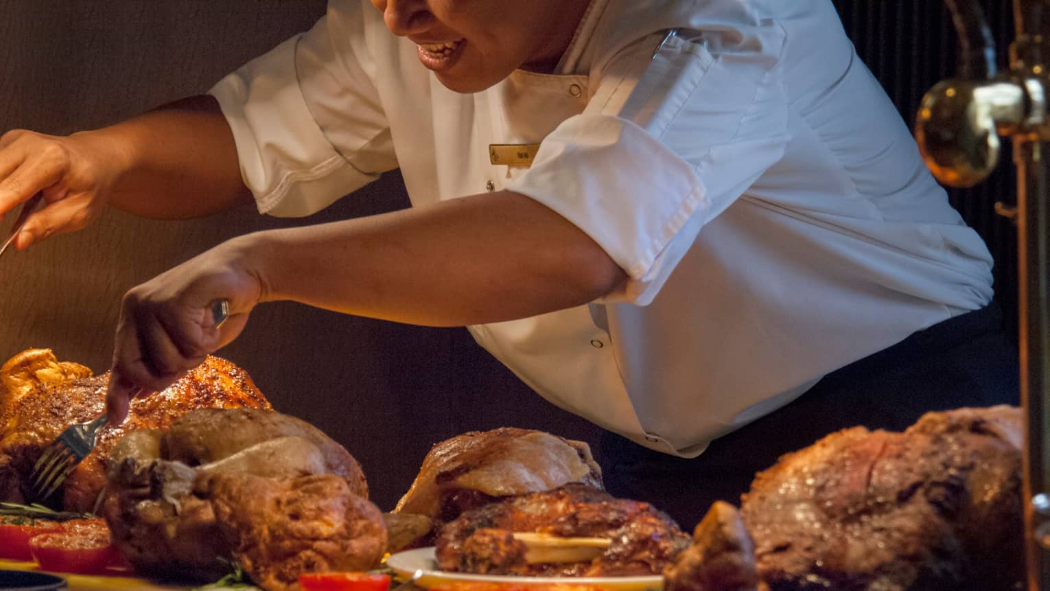 Brunch Buffet with chef carving meat