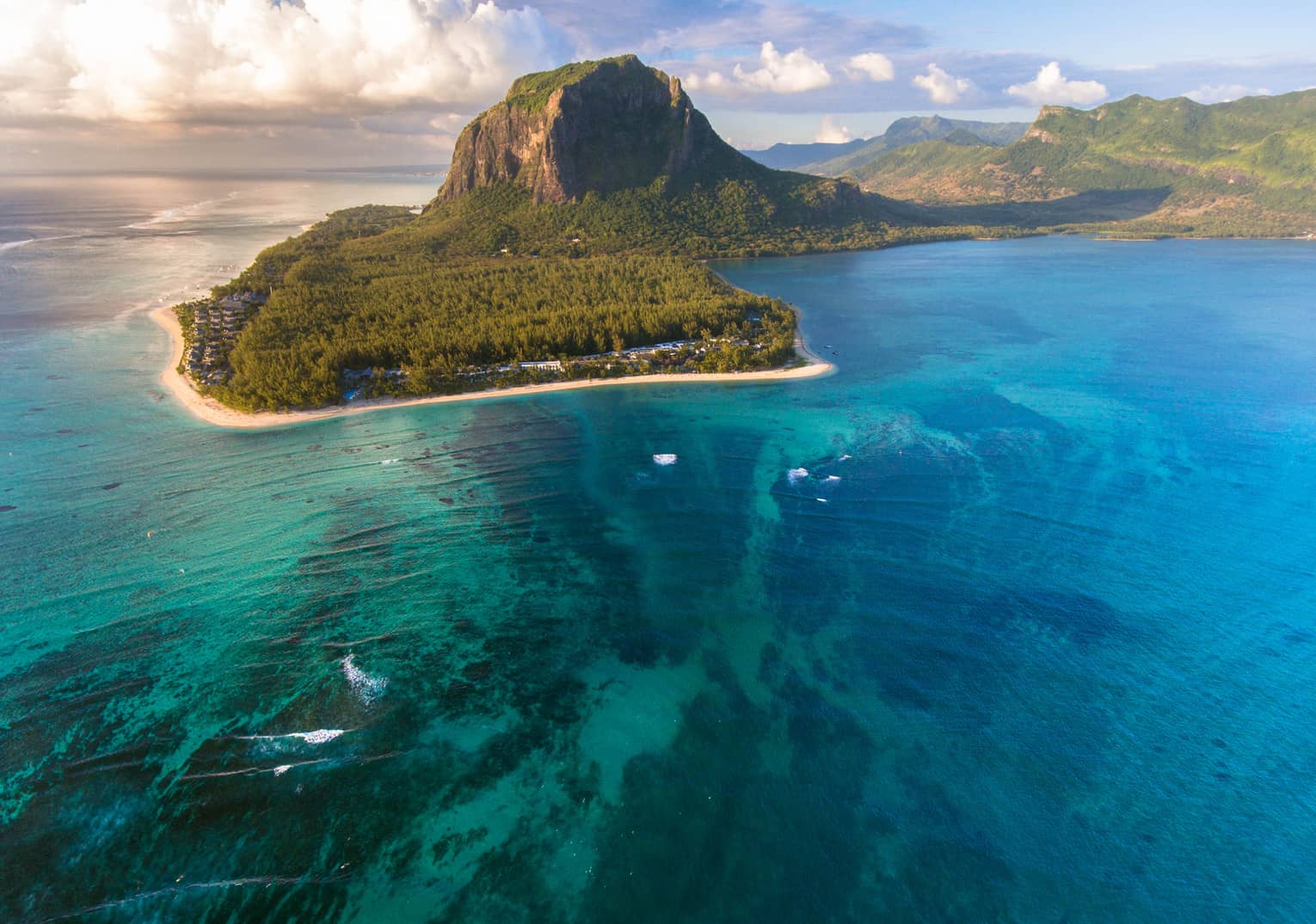 Aerial view of Mauritius, Petite Case Noyale