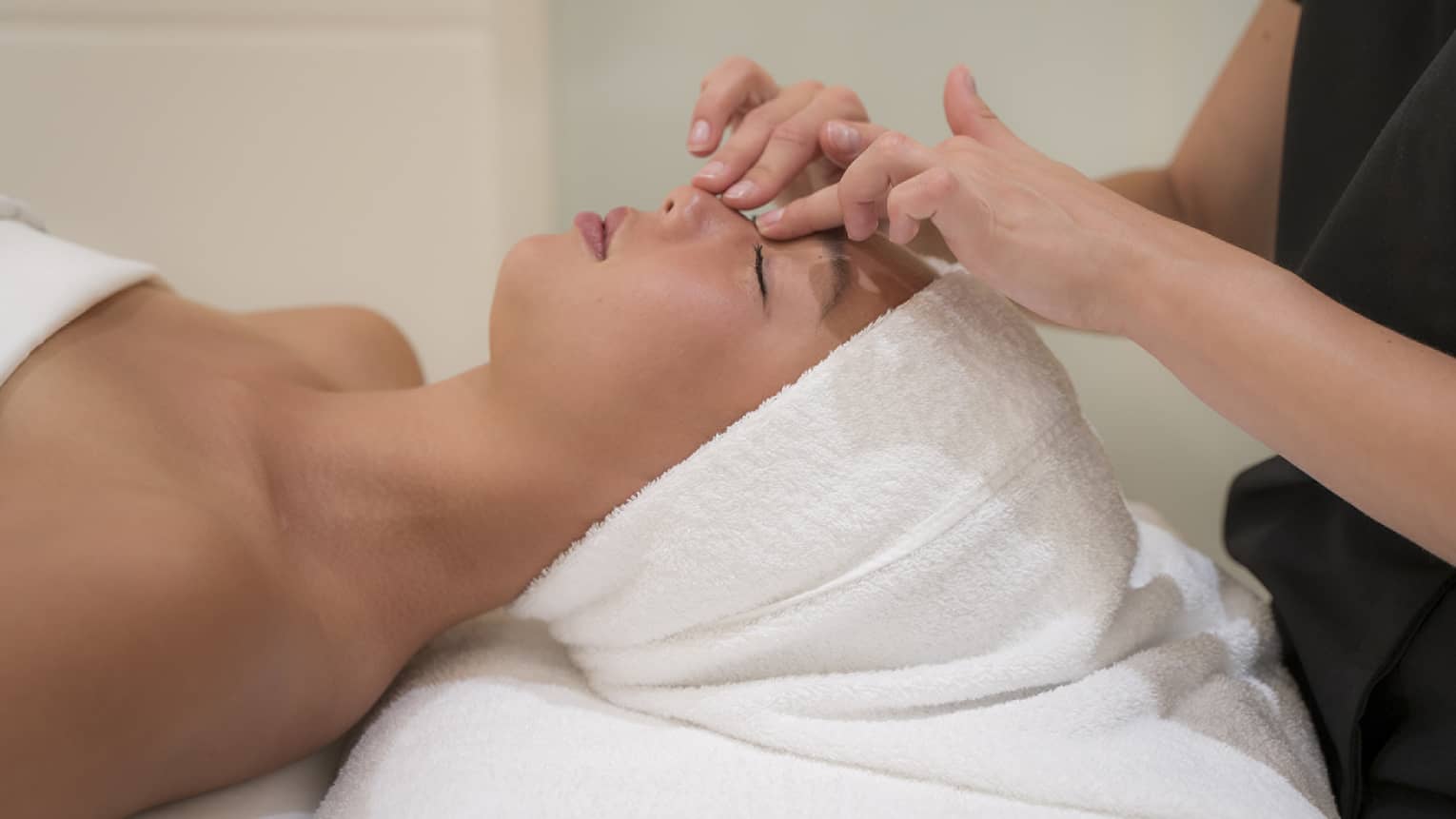 Woman getting a facial