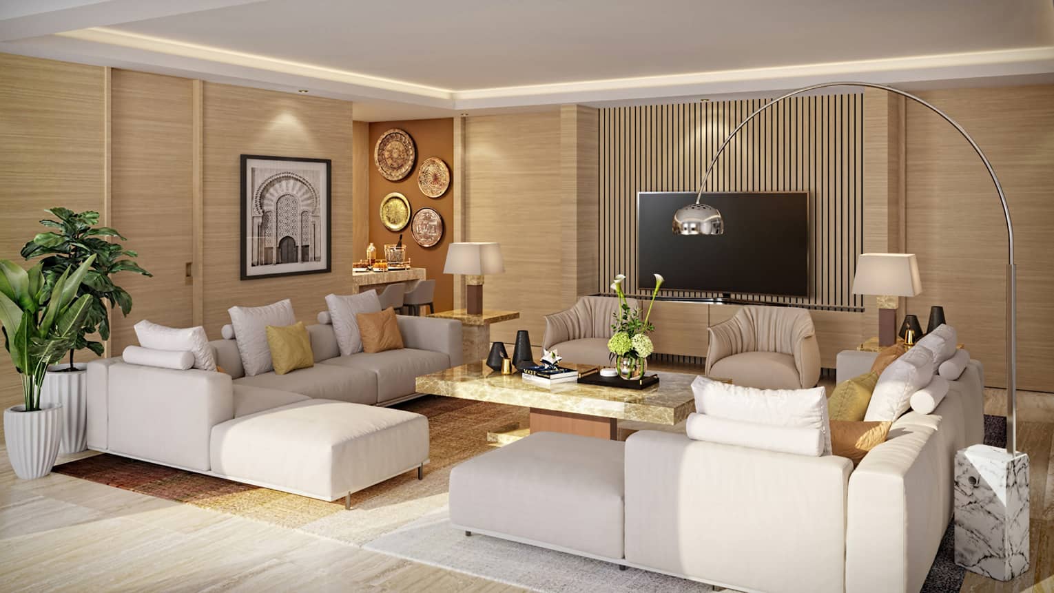 Rendering of living room