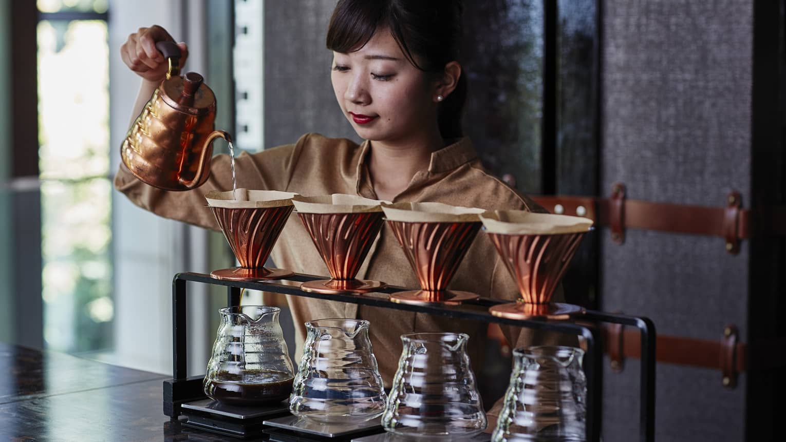Pourover coffee array
