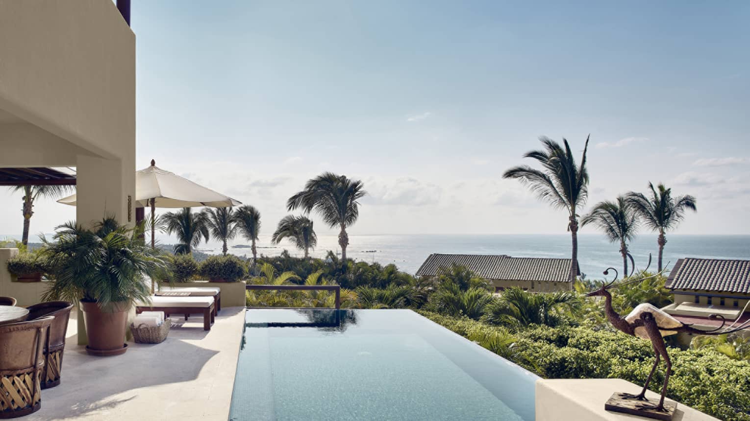 Private ocean-view terrace with pool