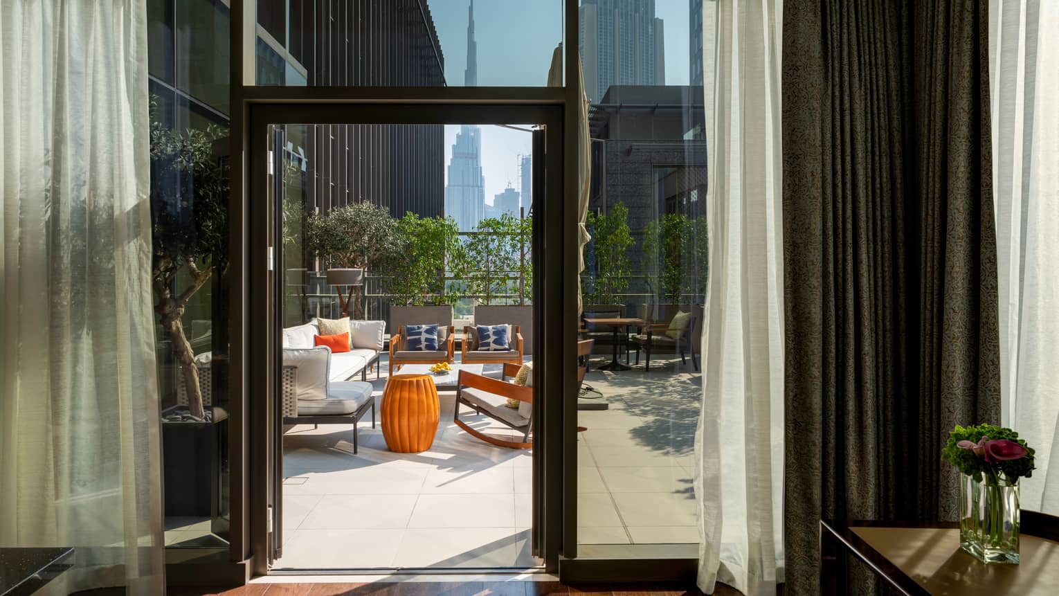 Walk-out terrace in the city