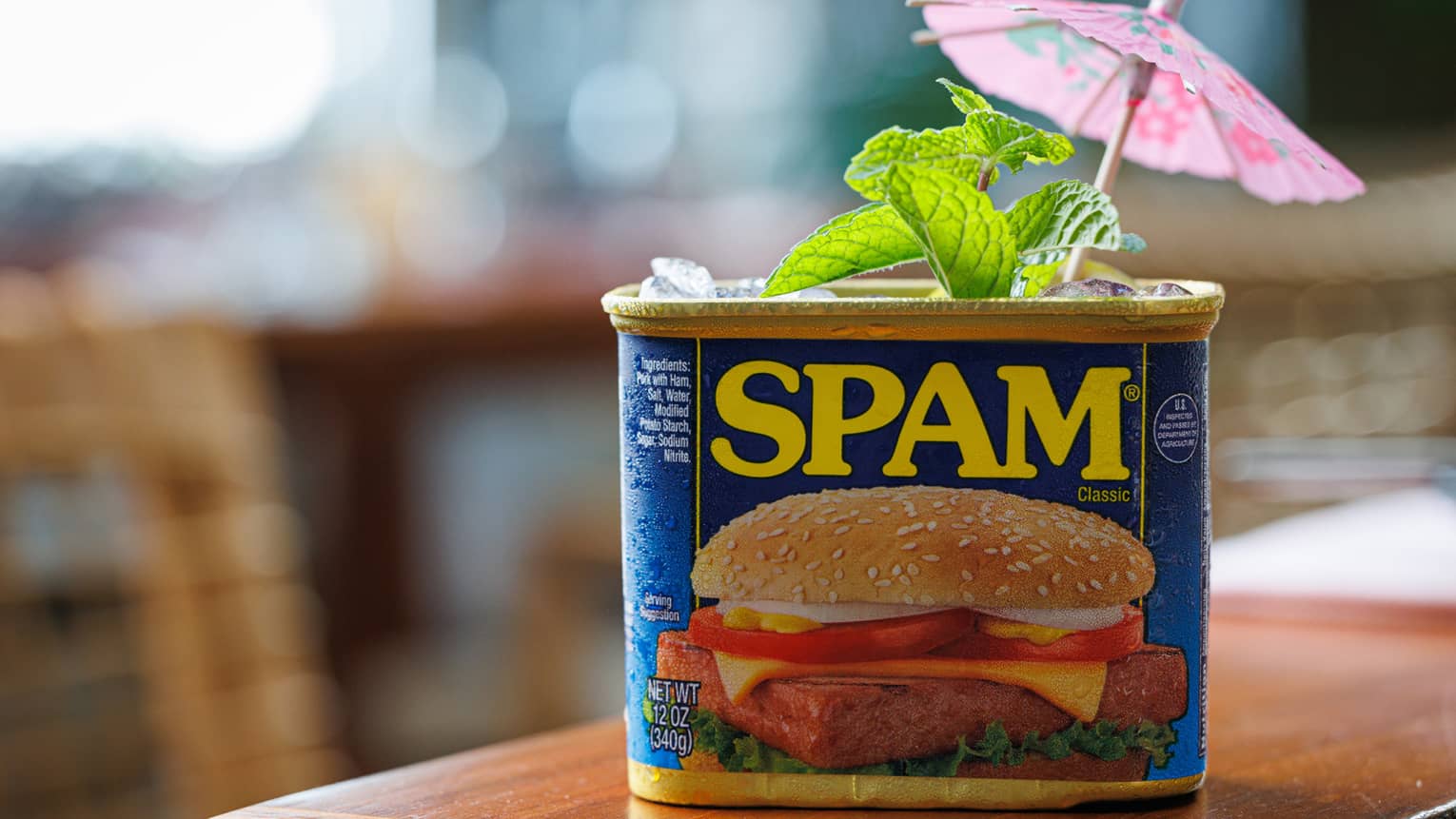 Cocktail inside a SPAM container