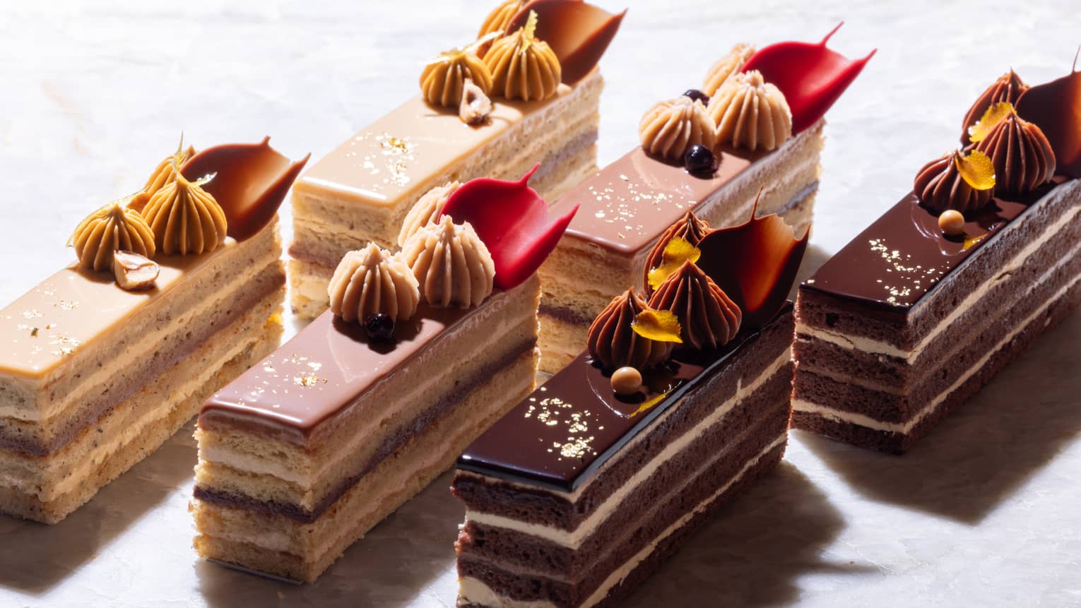 Seasonal opera cakes in three flavours