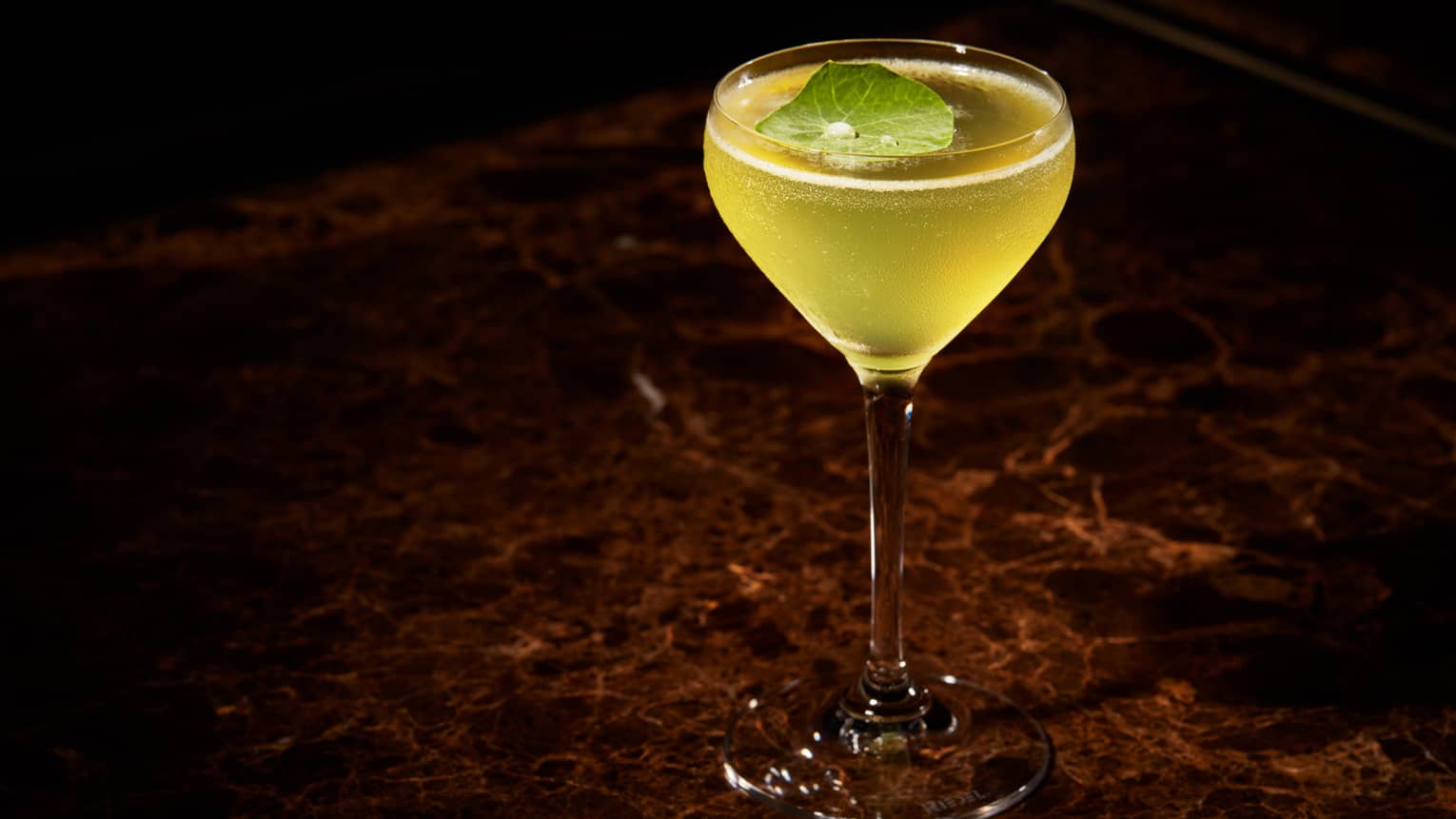 Da Hong Pao Sour, a bright yellow cocktail