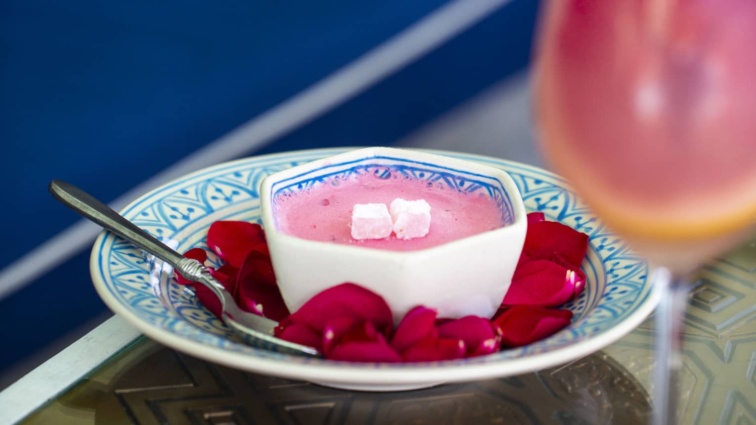 A colorful dish sits on a table at Al Barakat