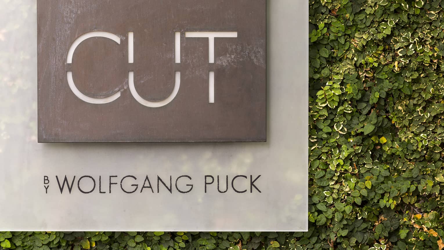 Exterior sign of CUT restaurant