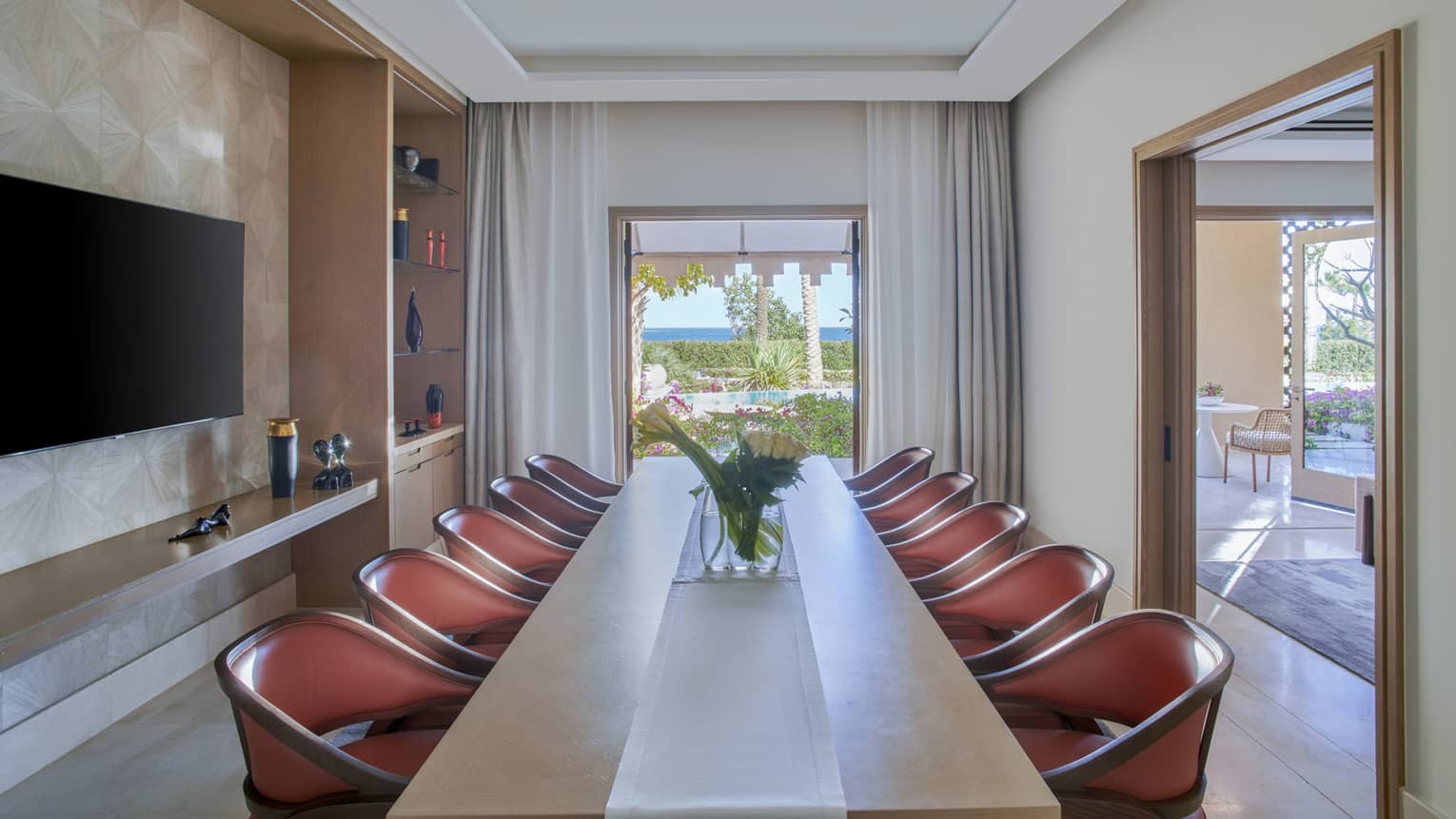 Dining room with table and 10 chairs