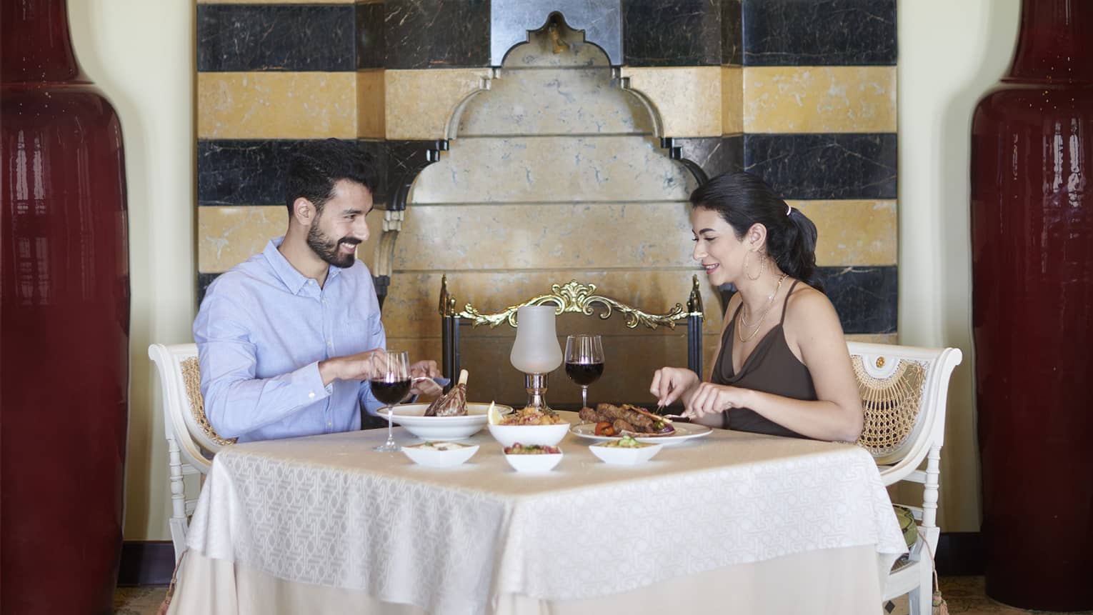 Couple enjoys traditional Arabic dishes at Levantine Reimagined at Byblos