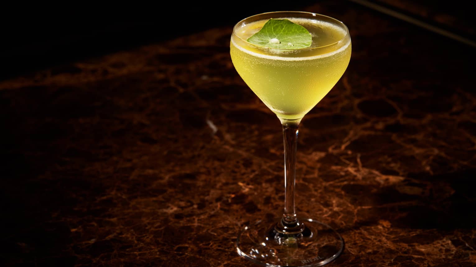 Da Hong Pao Sour, a bright yellow cocktail