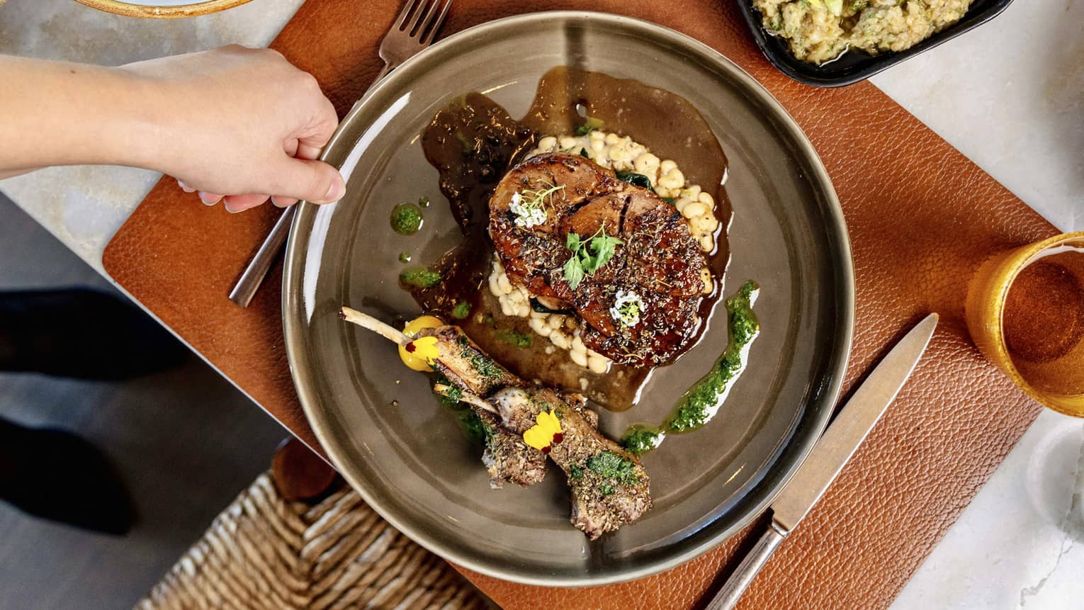 Lamb dish with sides