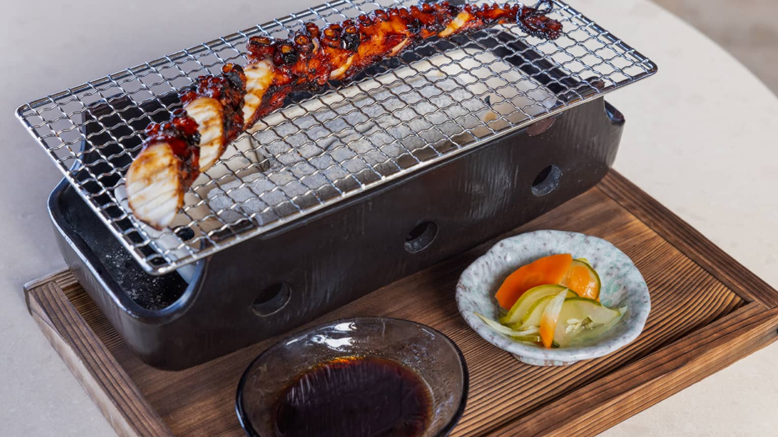 Charcoal BBQ Octopus with Cucumber Namasu