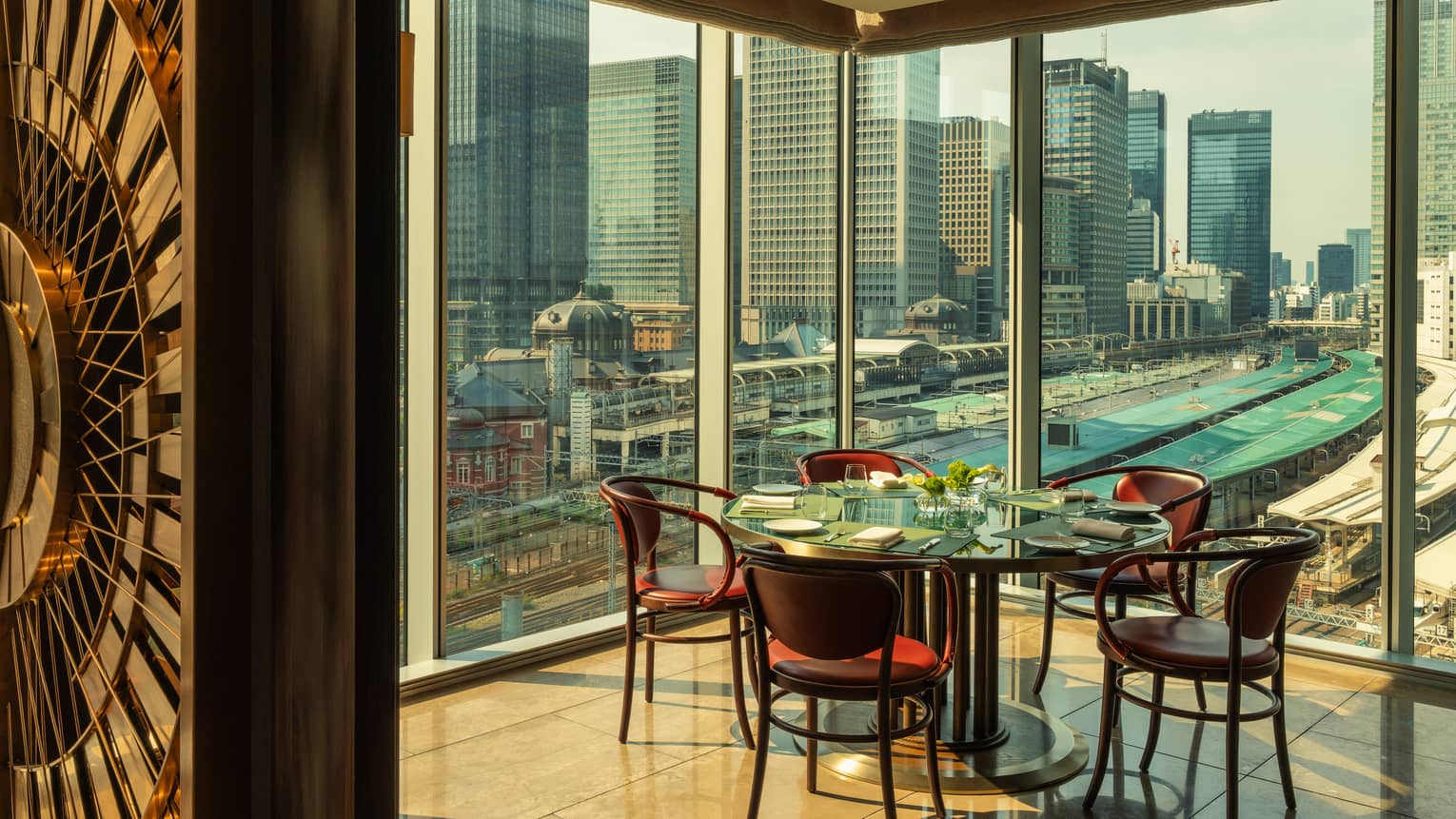 Fine dining overlooking city views