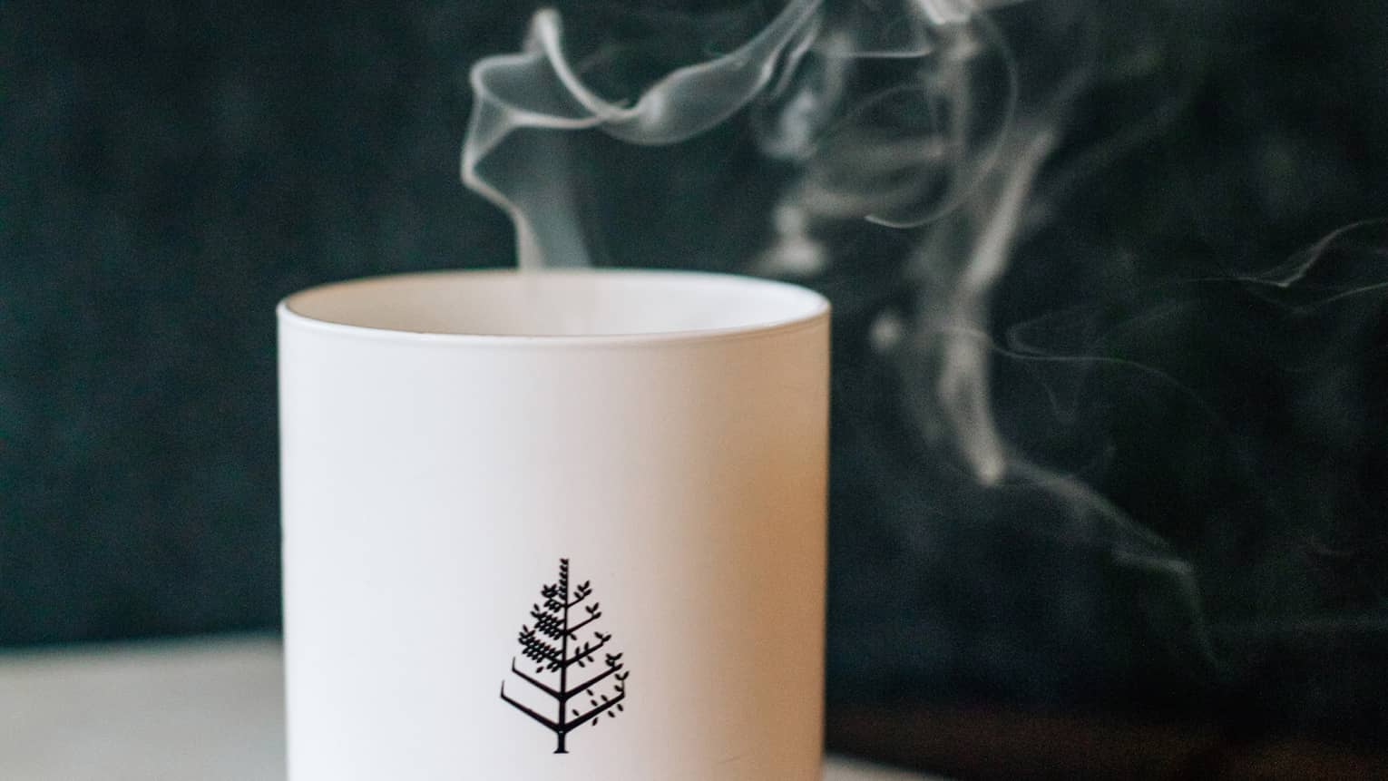 White candle with Four Seasons tree logo