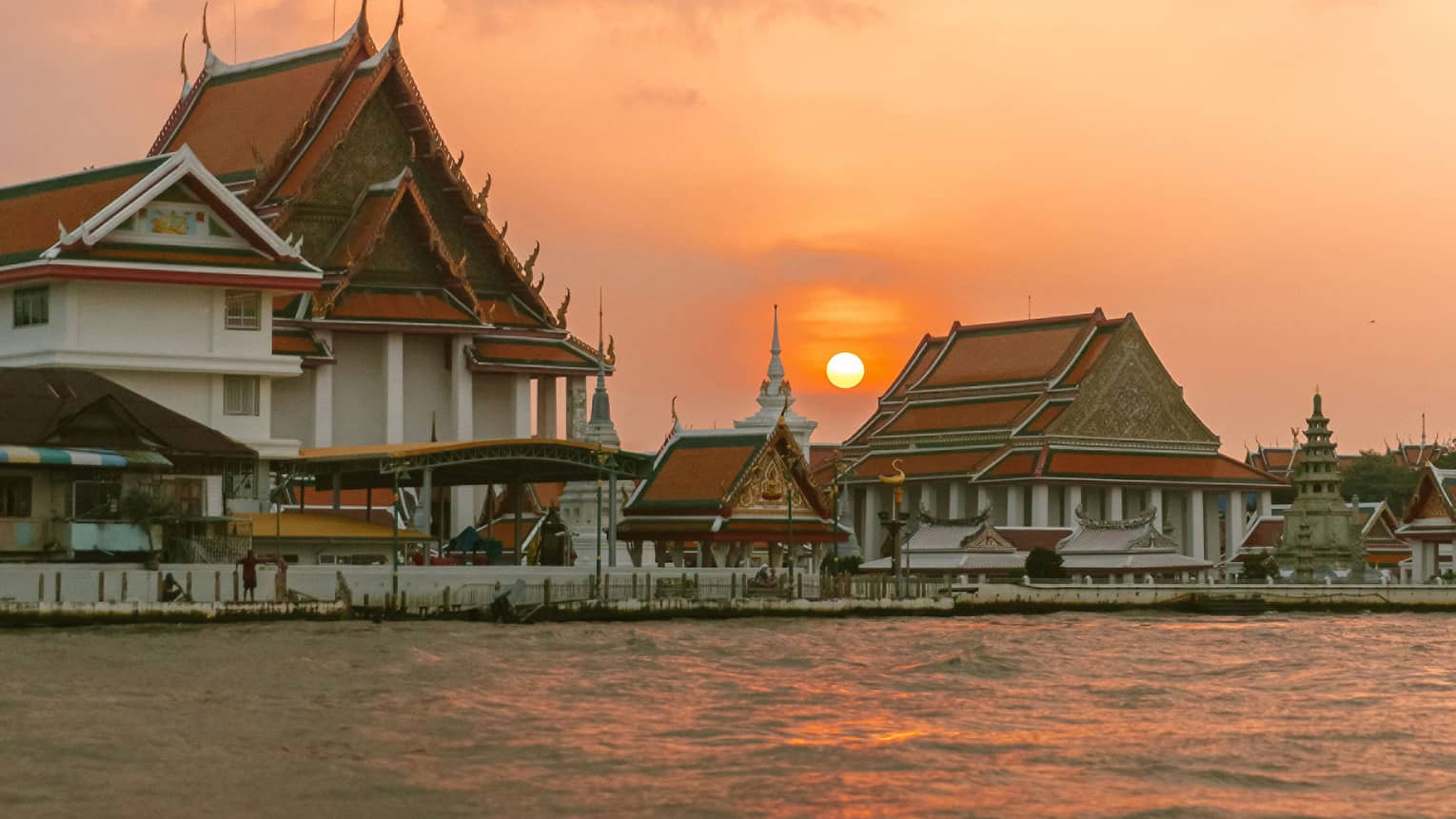 View of Bangkok buildings from the river