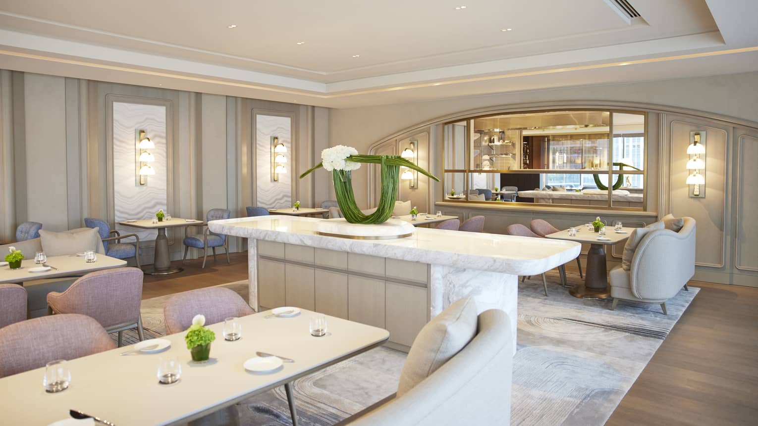 Bright & airy dining area with beige and blush tones, minimal decor