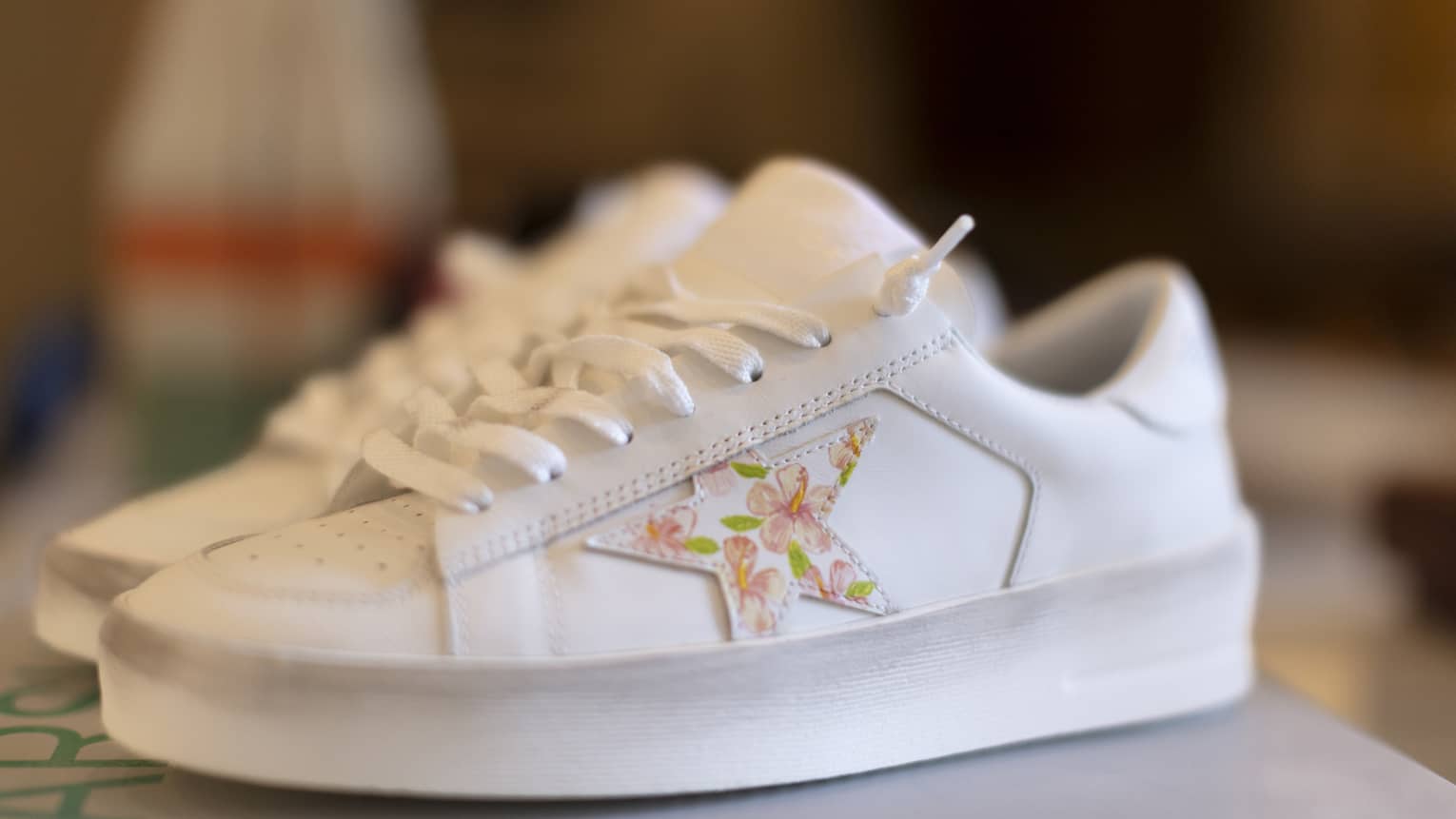 Golden Goose sneakers with floral star design