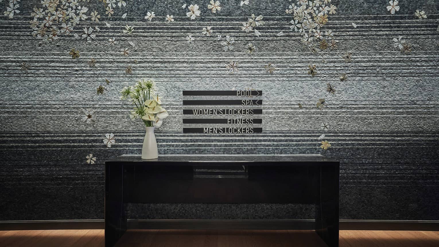 A desk in the reception area of the spa at four seasons one dalton