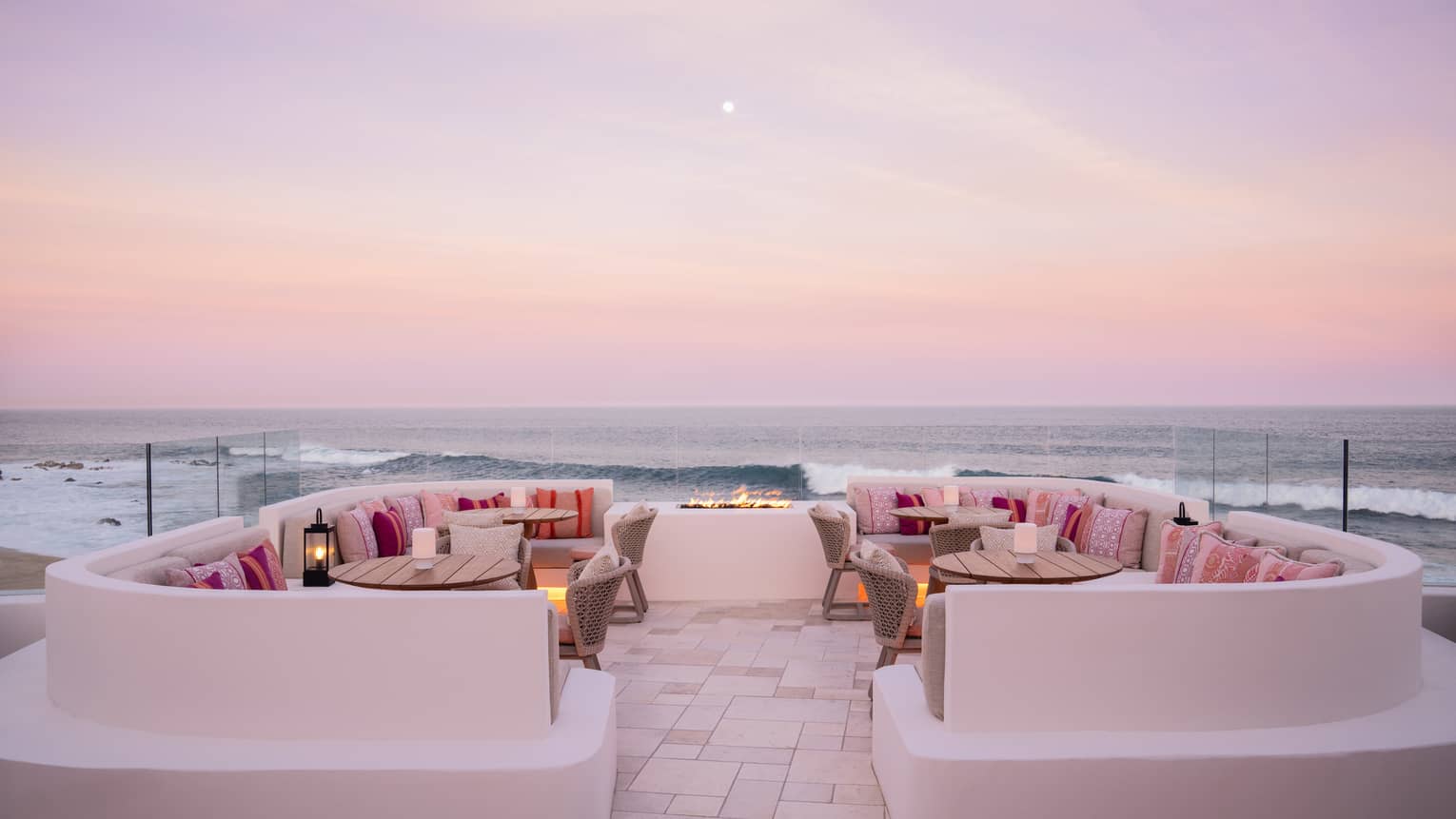 Chic rooftop bar with ocean view at Cabo San Lucas