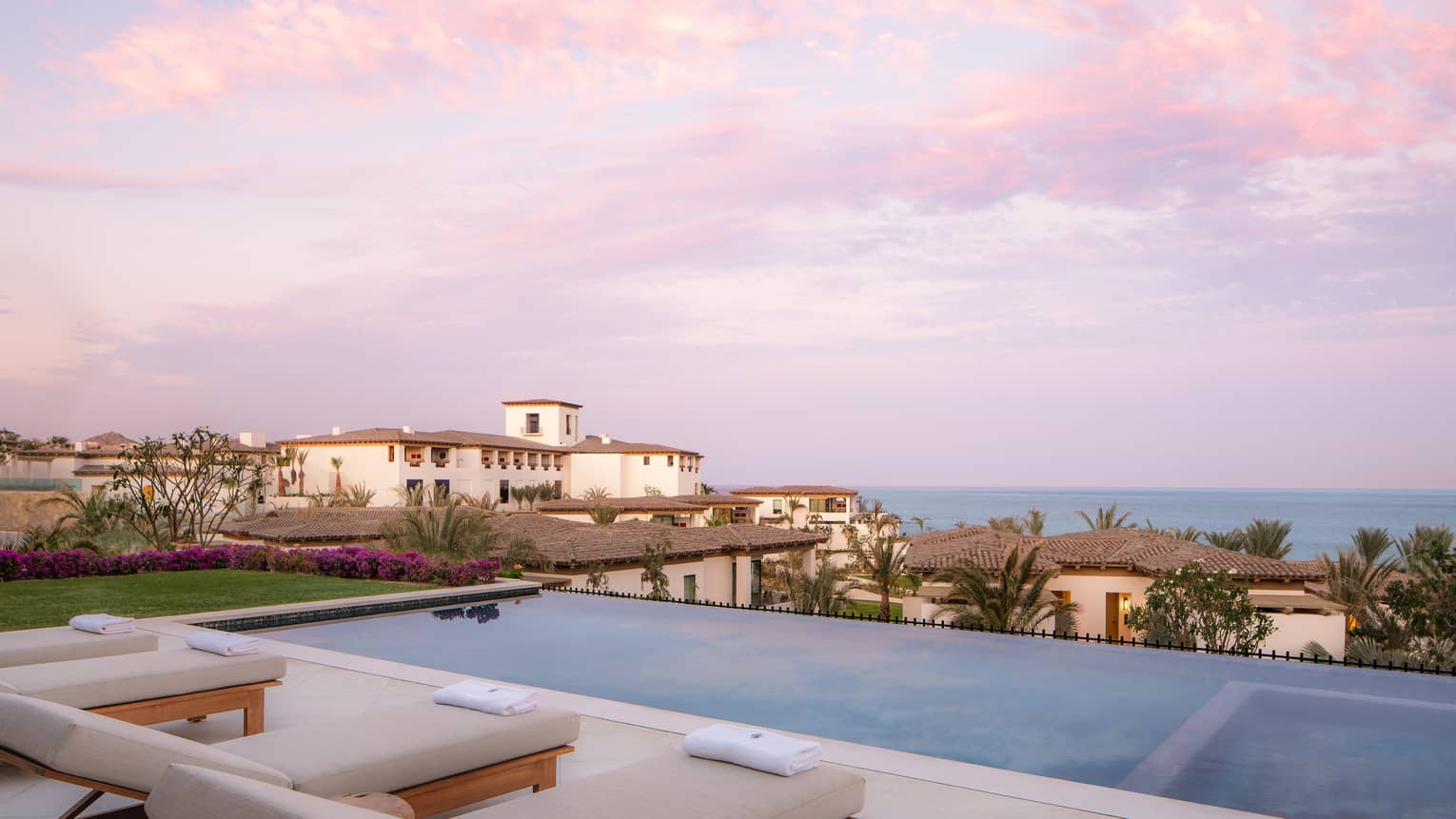 View of the ocean from a private luxury villa terrace at Cabo San Lucas