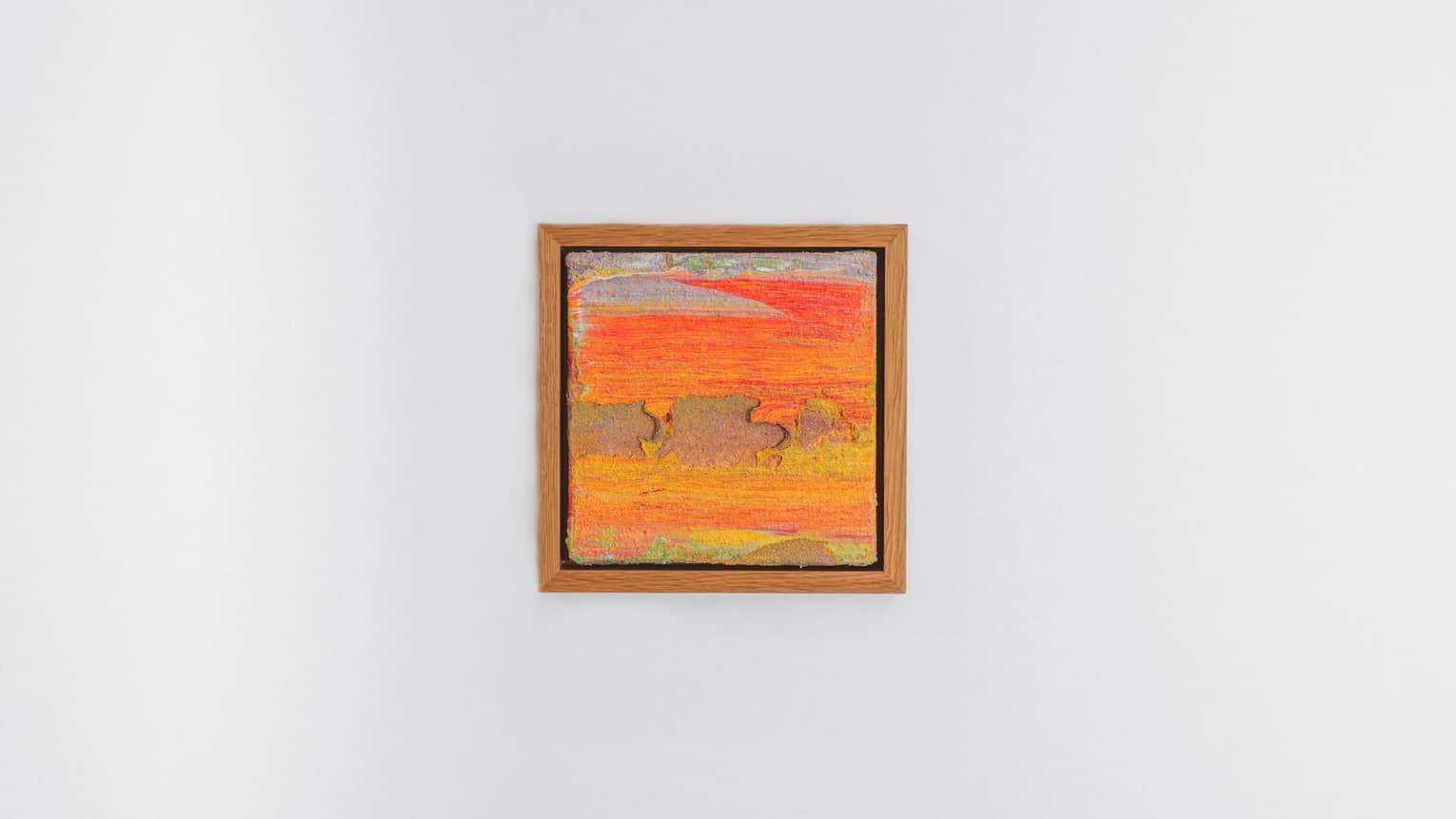 Square abstract painting using oranges and yellows