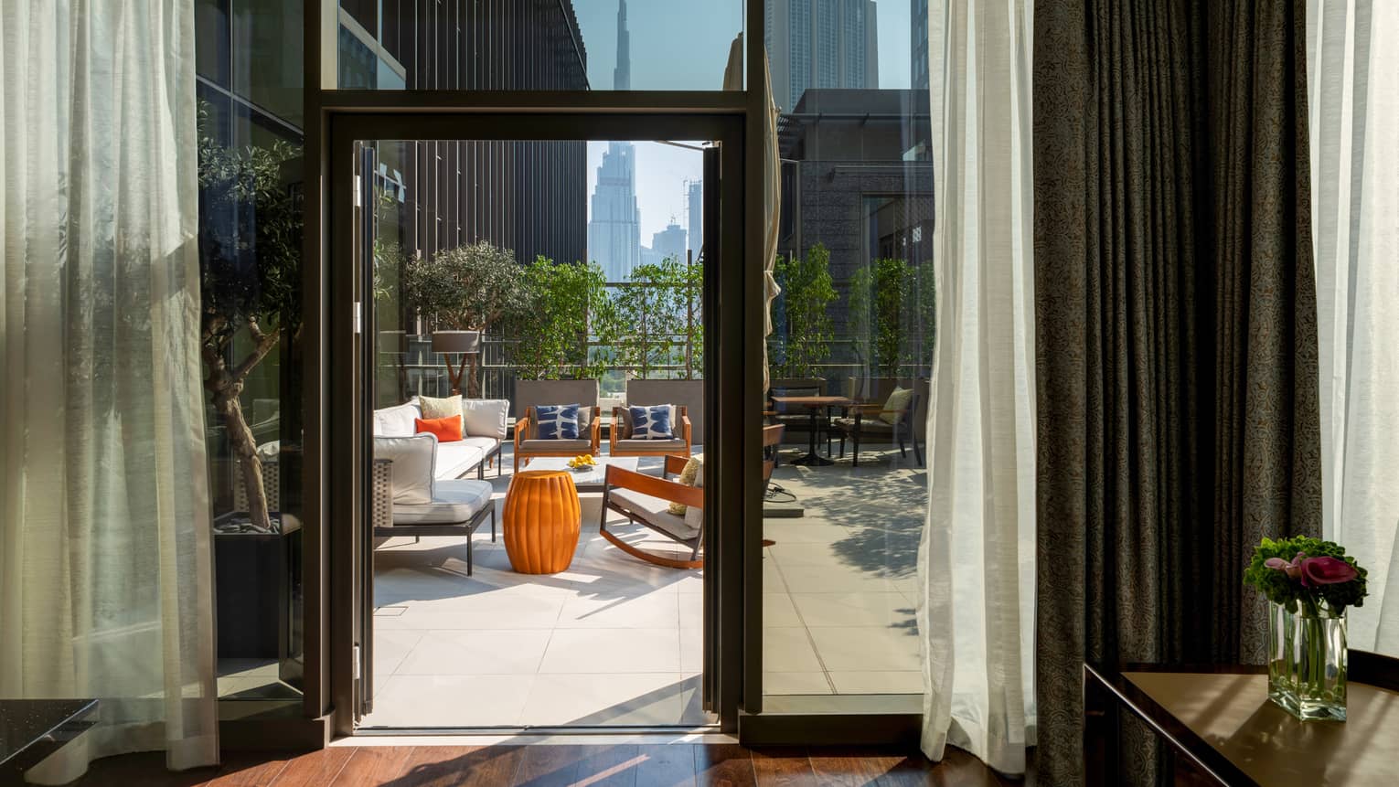 Walk-out terrace in the city