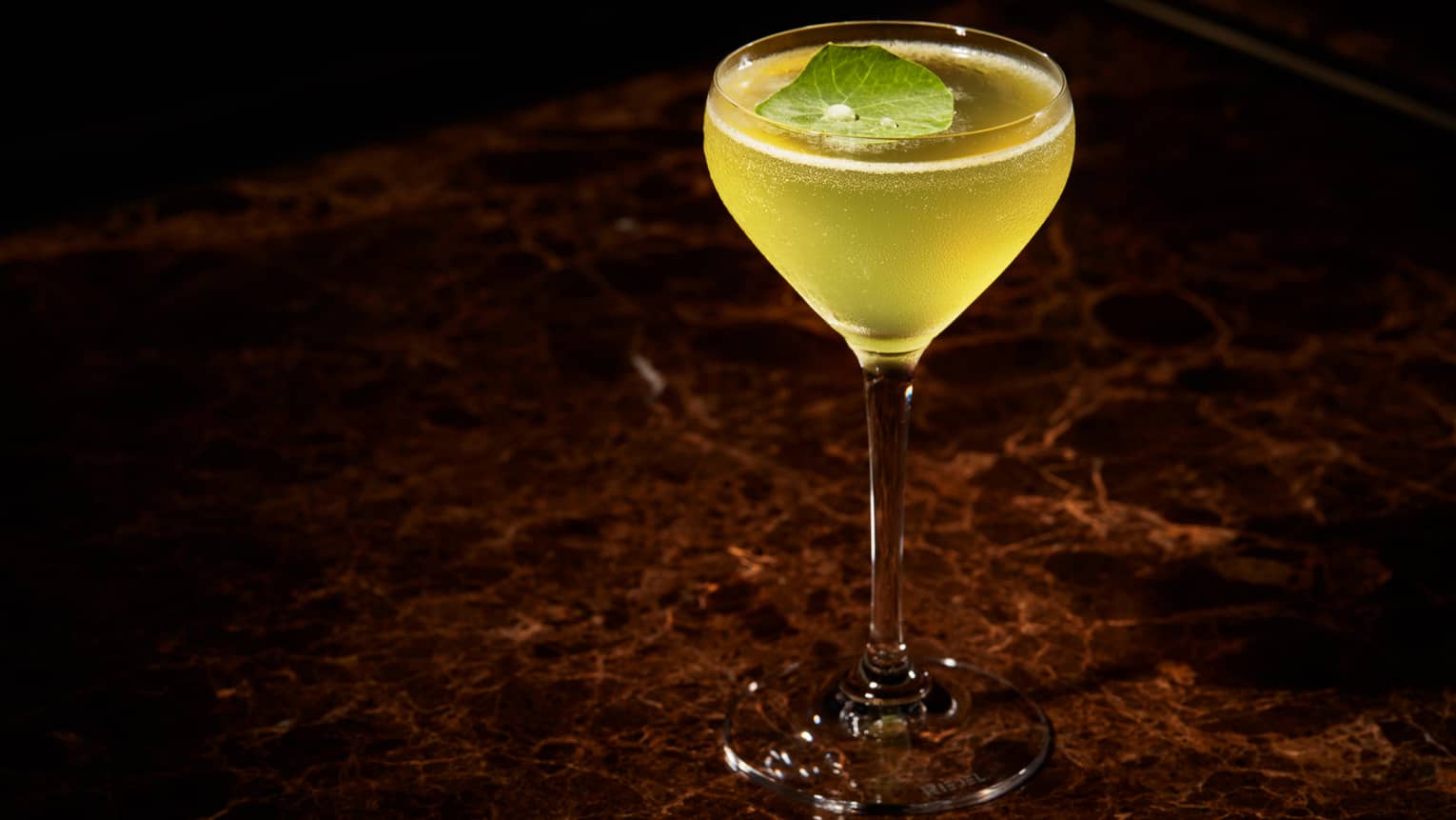 Da Hong Pao Sour, a bright yellow cocktail