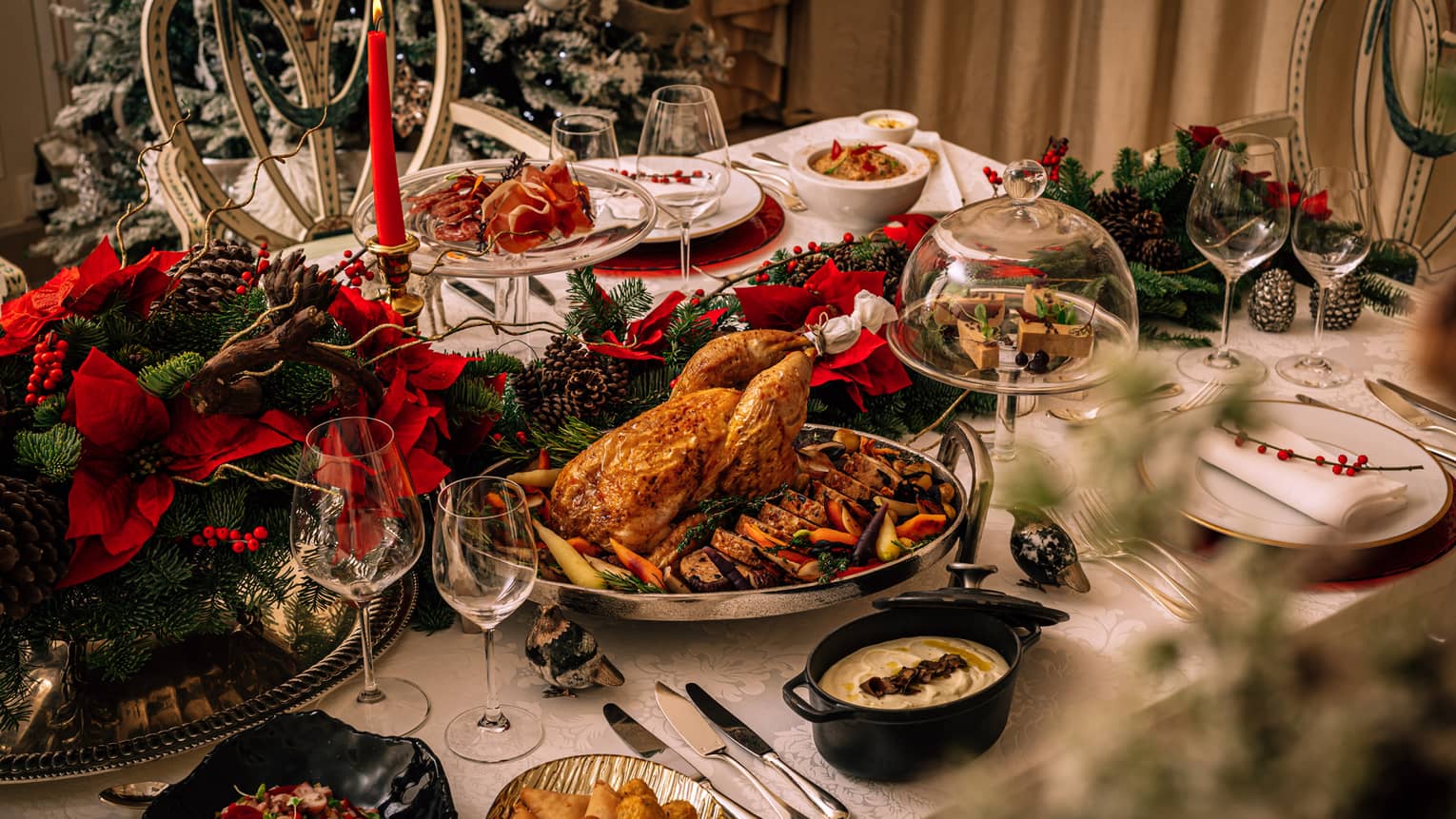 Festive dinner table display