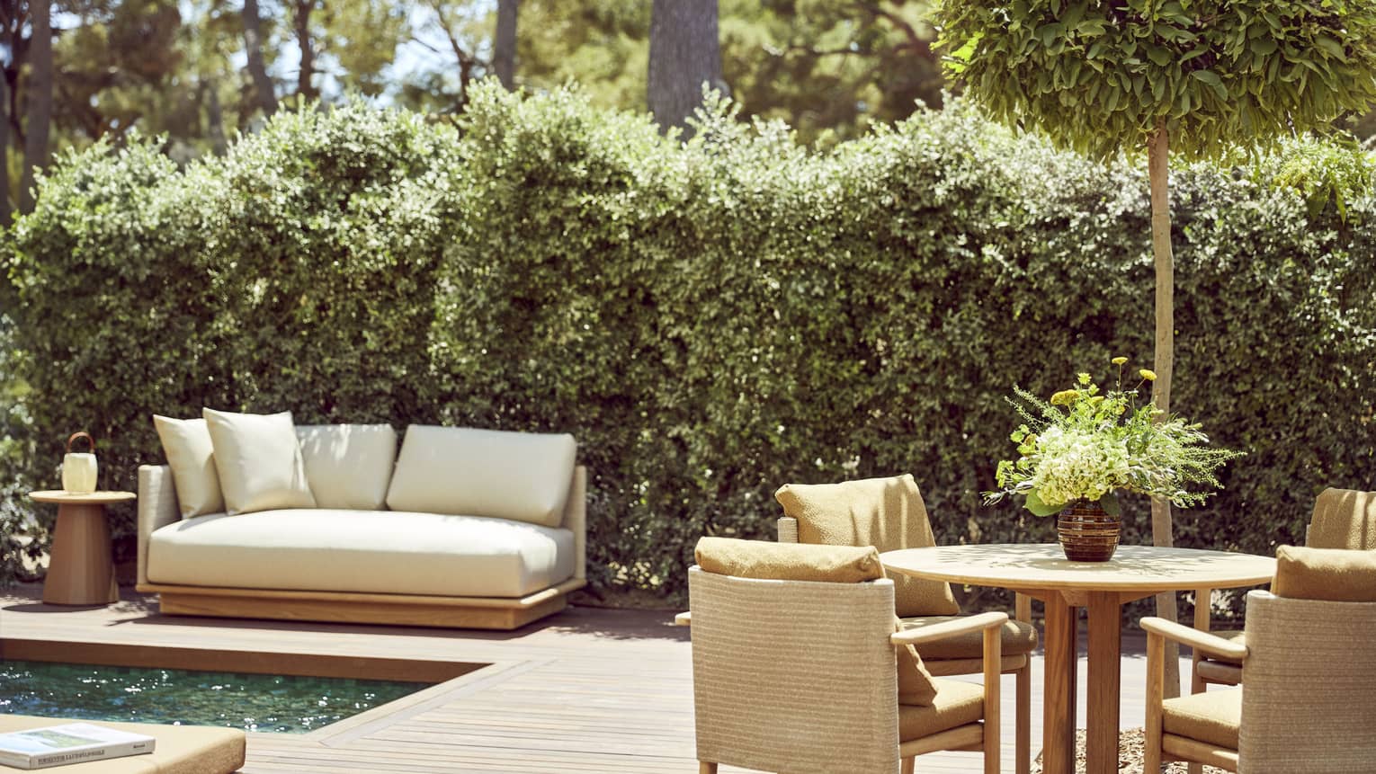 Private terrace with plunge pool and garden view at Four Seasons Resort Mallorca