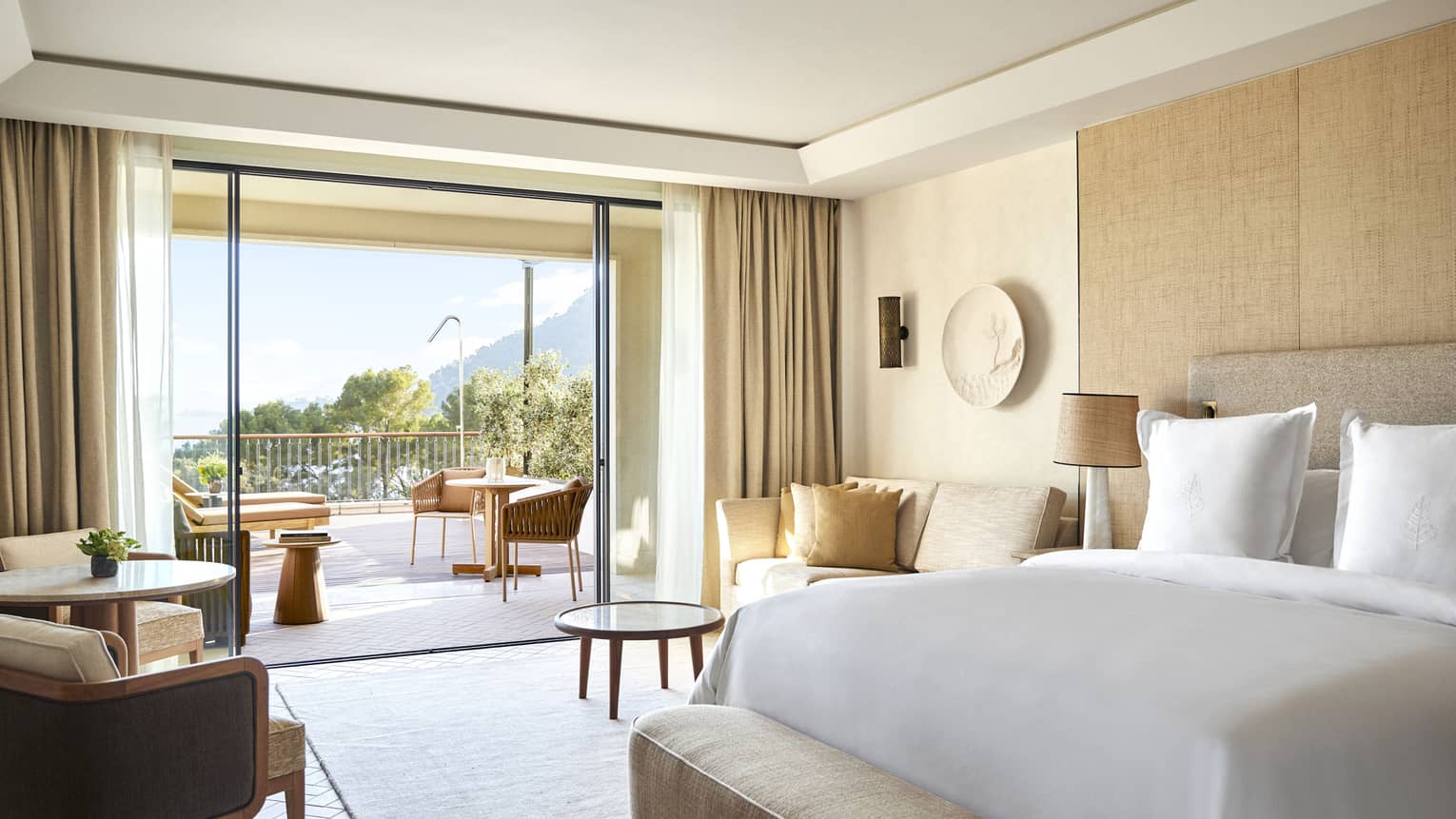 Spacious pine-view room with king bed at Four Seasons Resort Mallorca