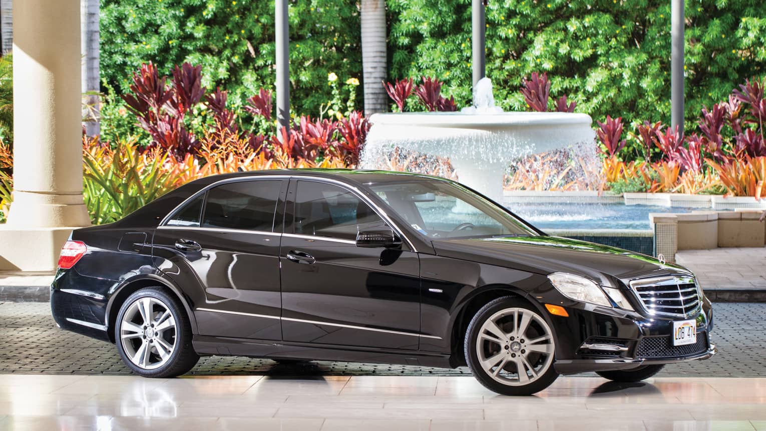 Mercedes house car at a resort