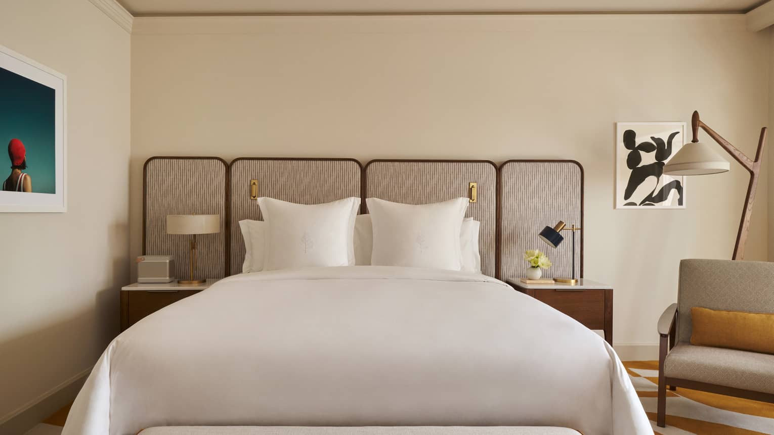Hotel room king bed