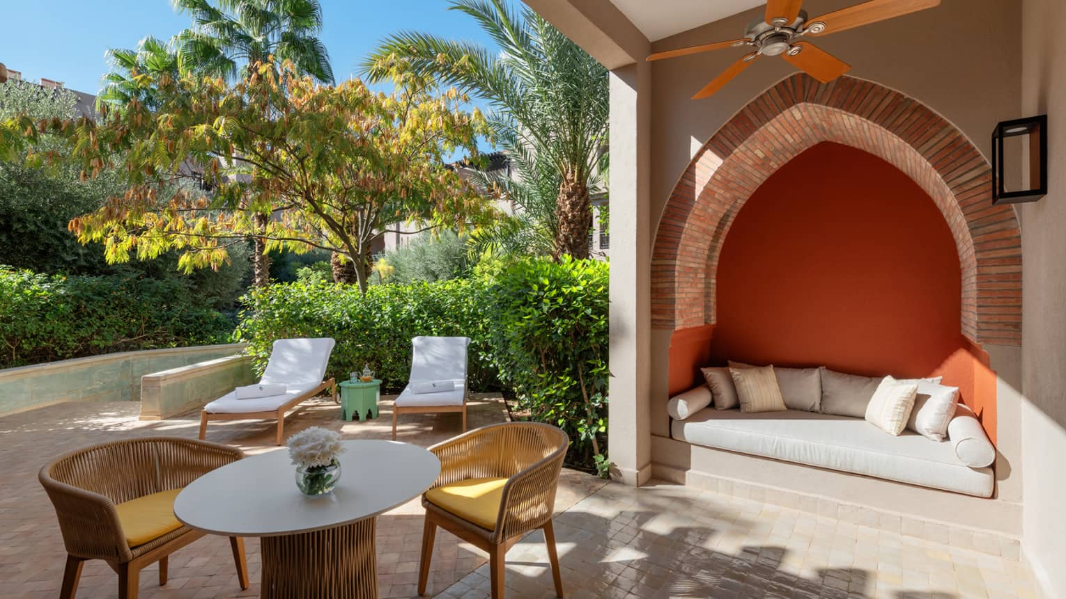 Hotel room terrace in Marrakech