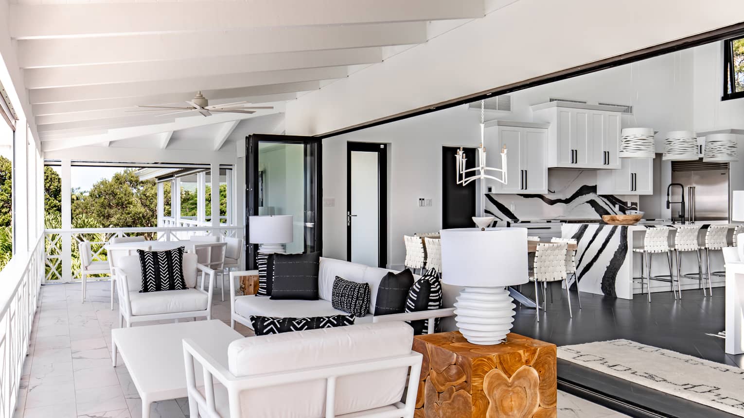 Covered terrace leading from large great room