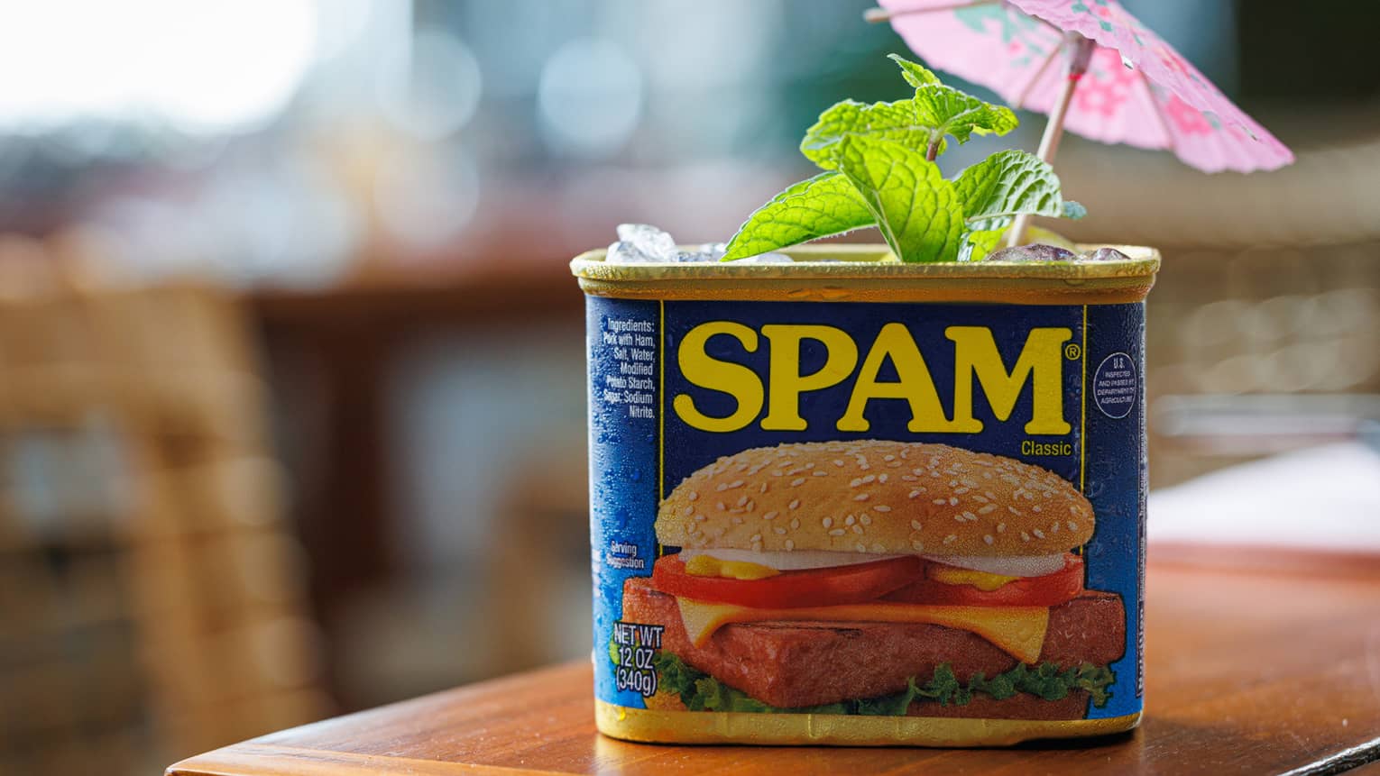 Cocktail inside a SPAM container